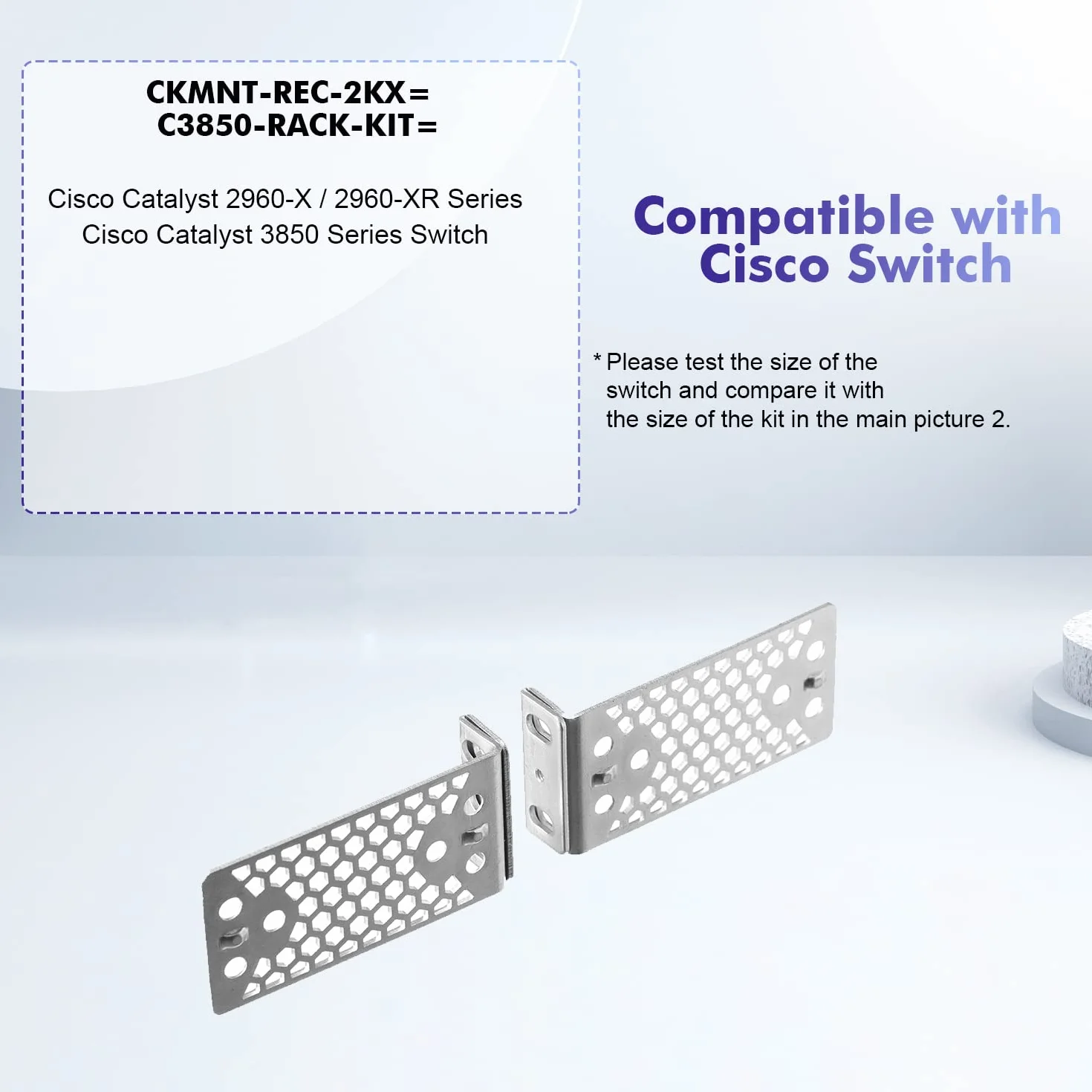 Kit de Montage en Rack pour Cisco 2960-X/2960-XR Series 3650/3850 Oreilles de Rack universelles