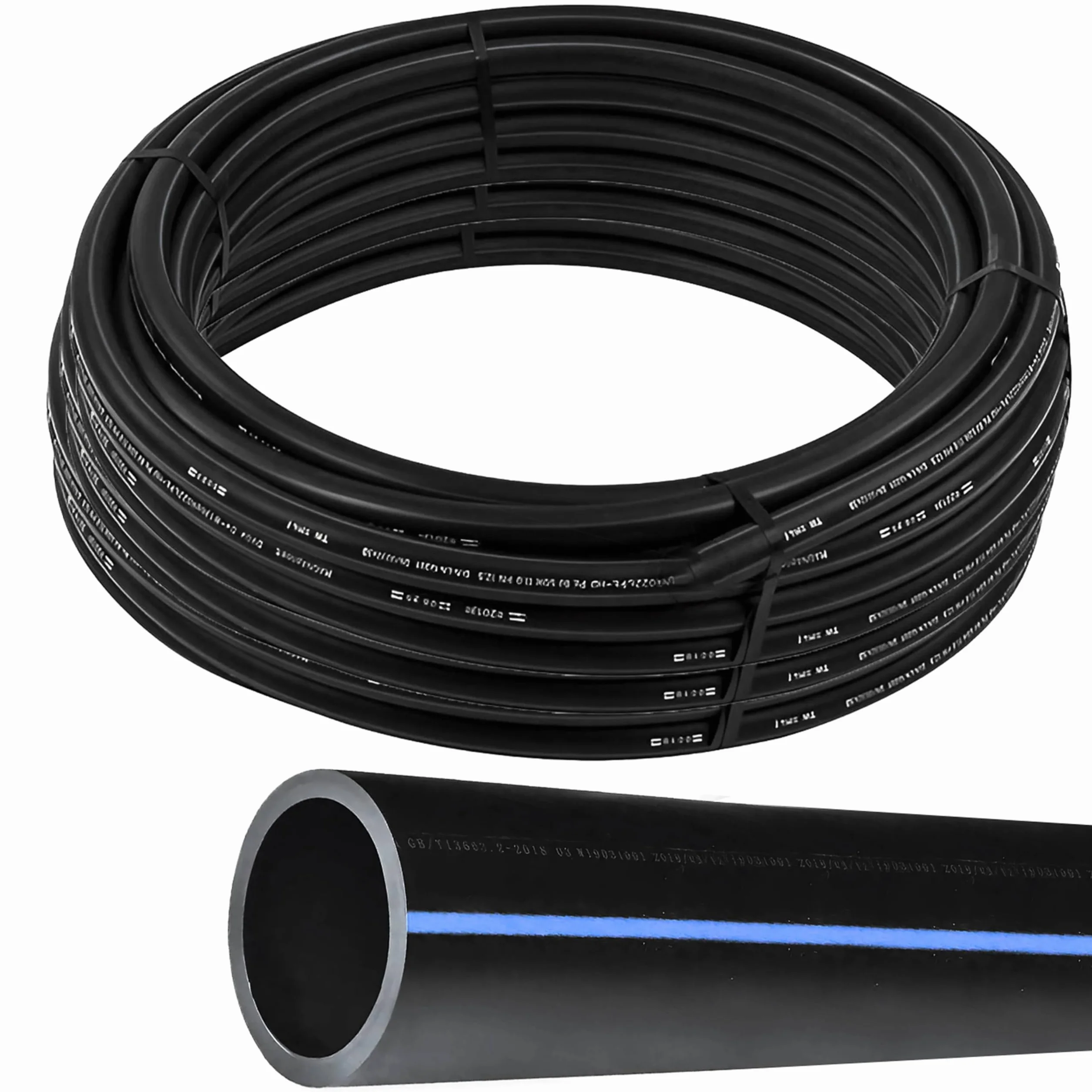 ESTO Tuyau d'irrigation 25 PN 100 mètres ⌀ 25mm, Tuyau d'eau jardin polyéthylène haute densité, Irrigation haute pression