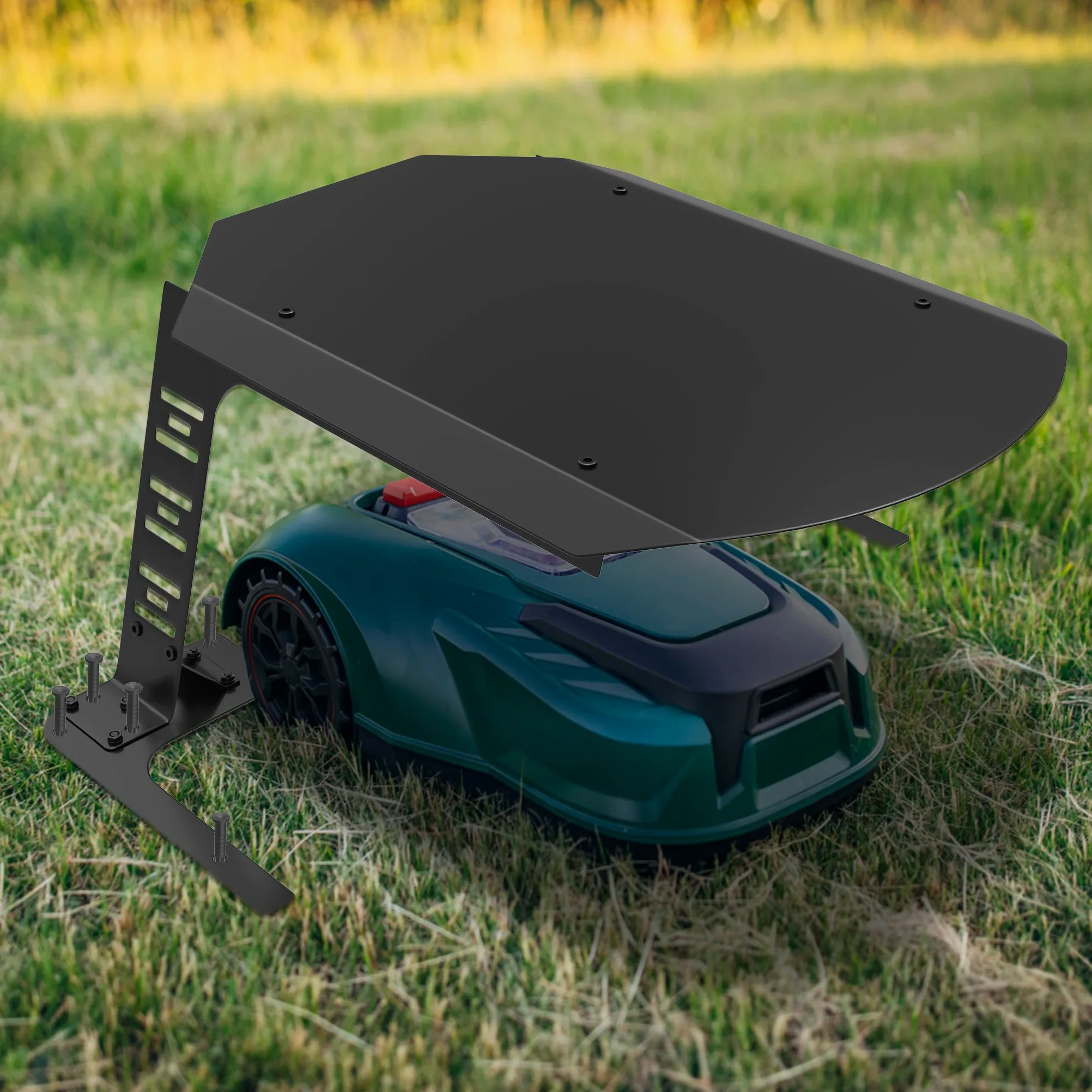 Toit de garage pour tondeuse robot - 94 x 77 x 36 cm - Grand espace - Protection contre la pluie et le soleil - En métal - Résistant aux intempéries - Pour la plupart des robots à gazon