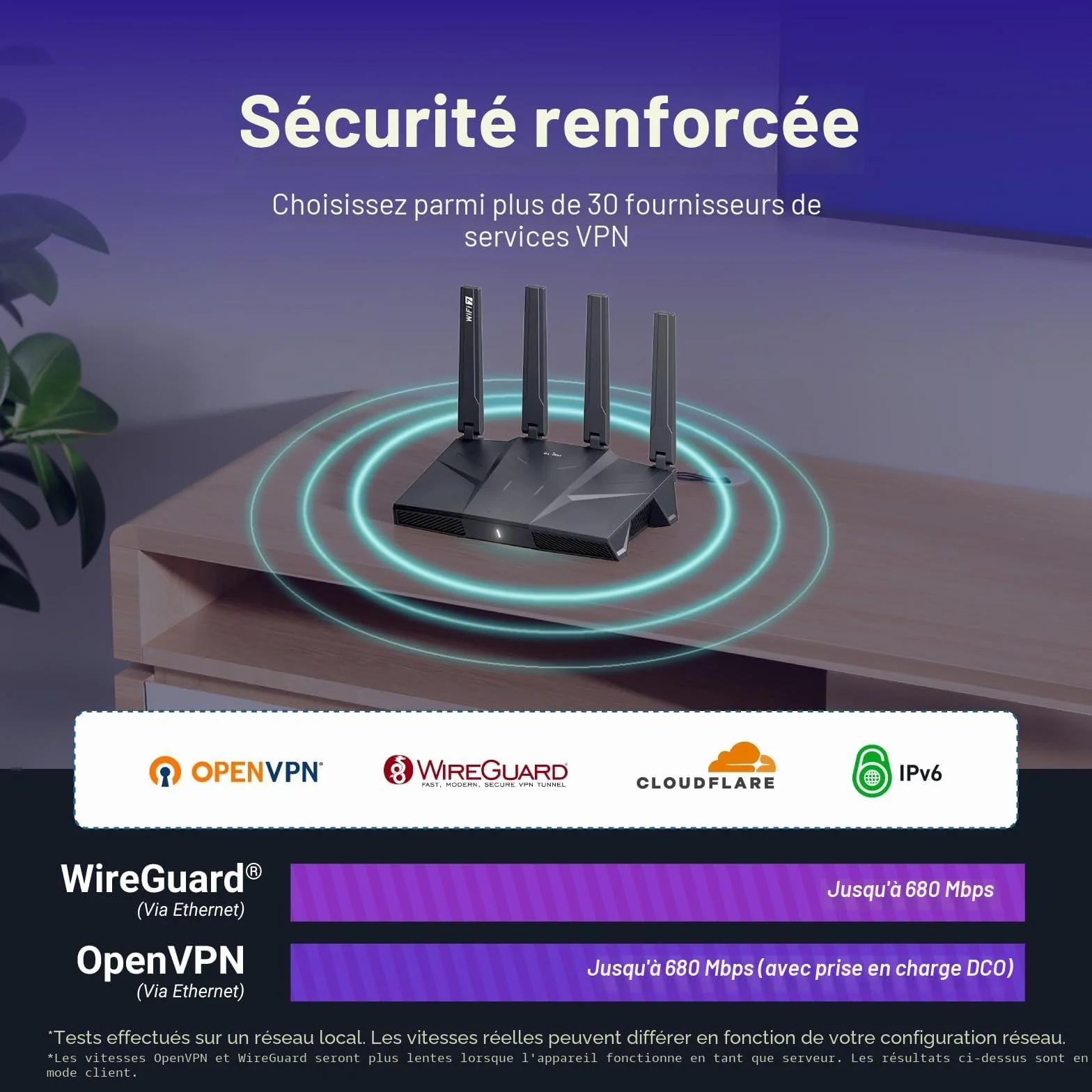 GL.iNet GL-BE9300 Flint 3 Routeur WiFi 7 Tri-Band Gaming Haute Vitesse 5 Ports Multi-Gig 2.5G MLO