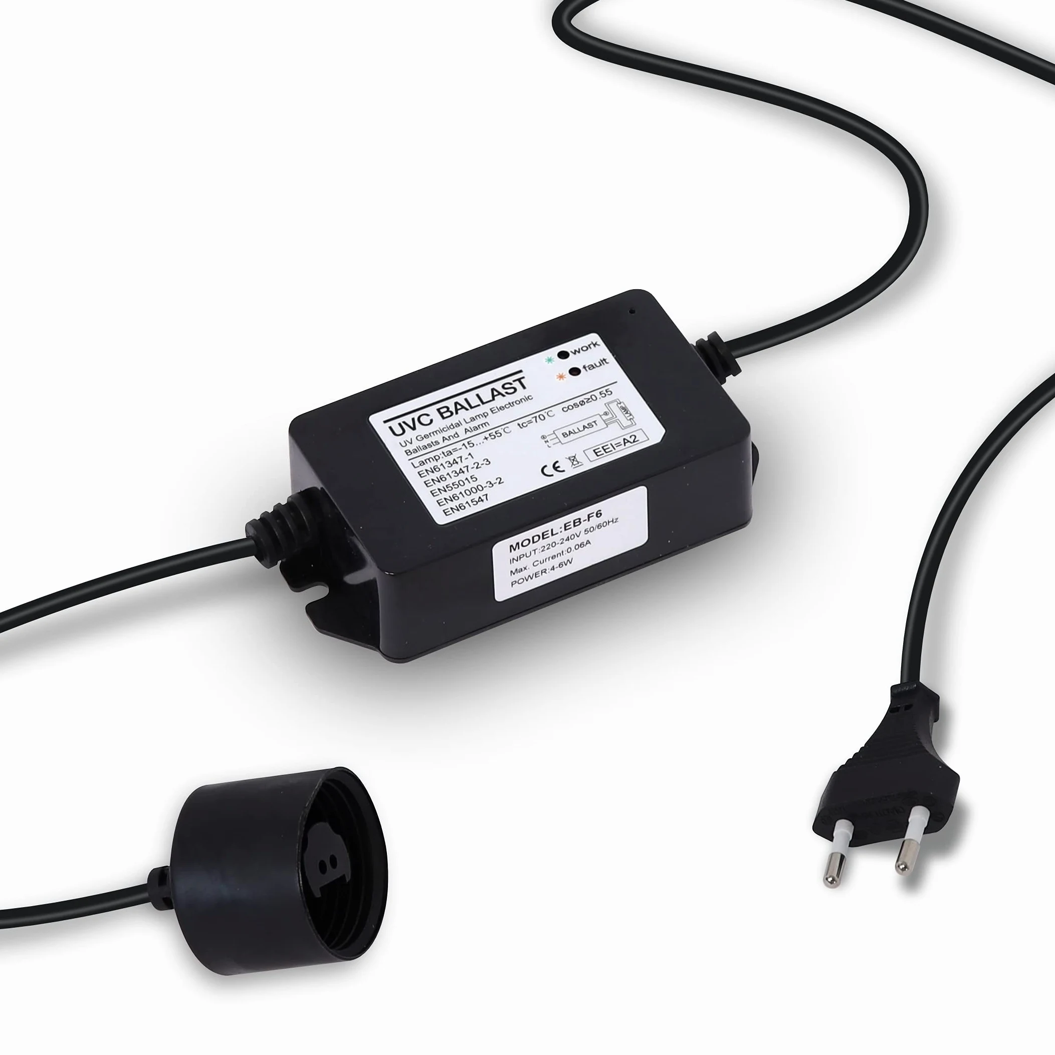 Stérilisateur d'eau Lampe UV 6 W Débit 2 lt/min pour installations micro filtration, osmose inverse et aquarium