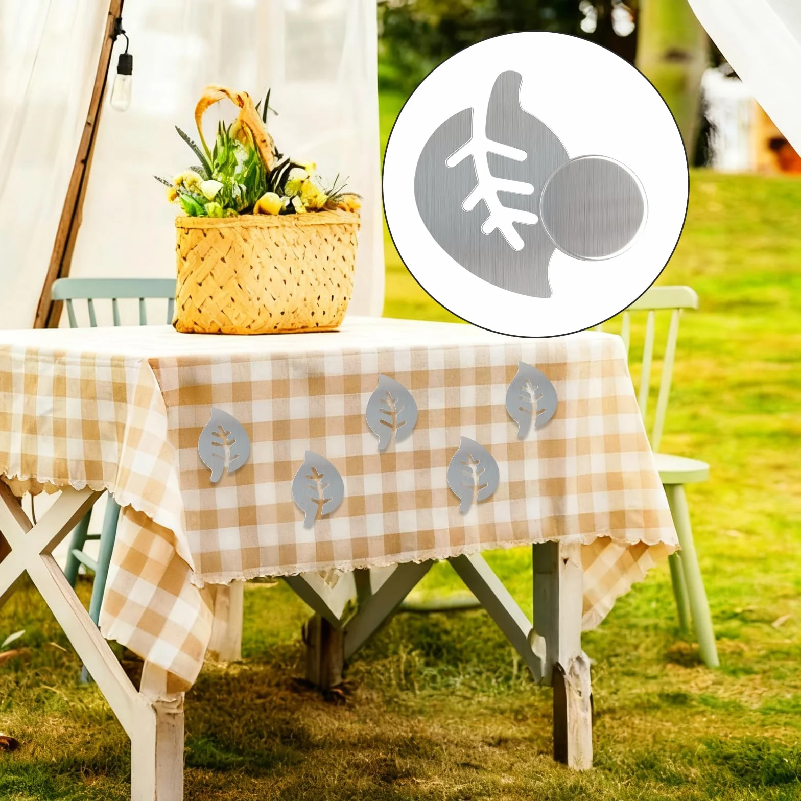 Poids pour Nappe en Acier Inoxydable, Fort Aimant, 8 Pièces
