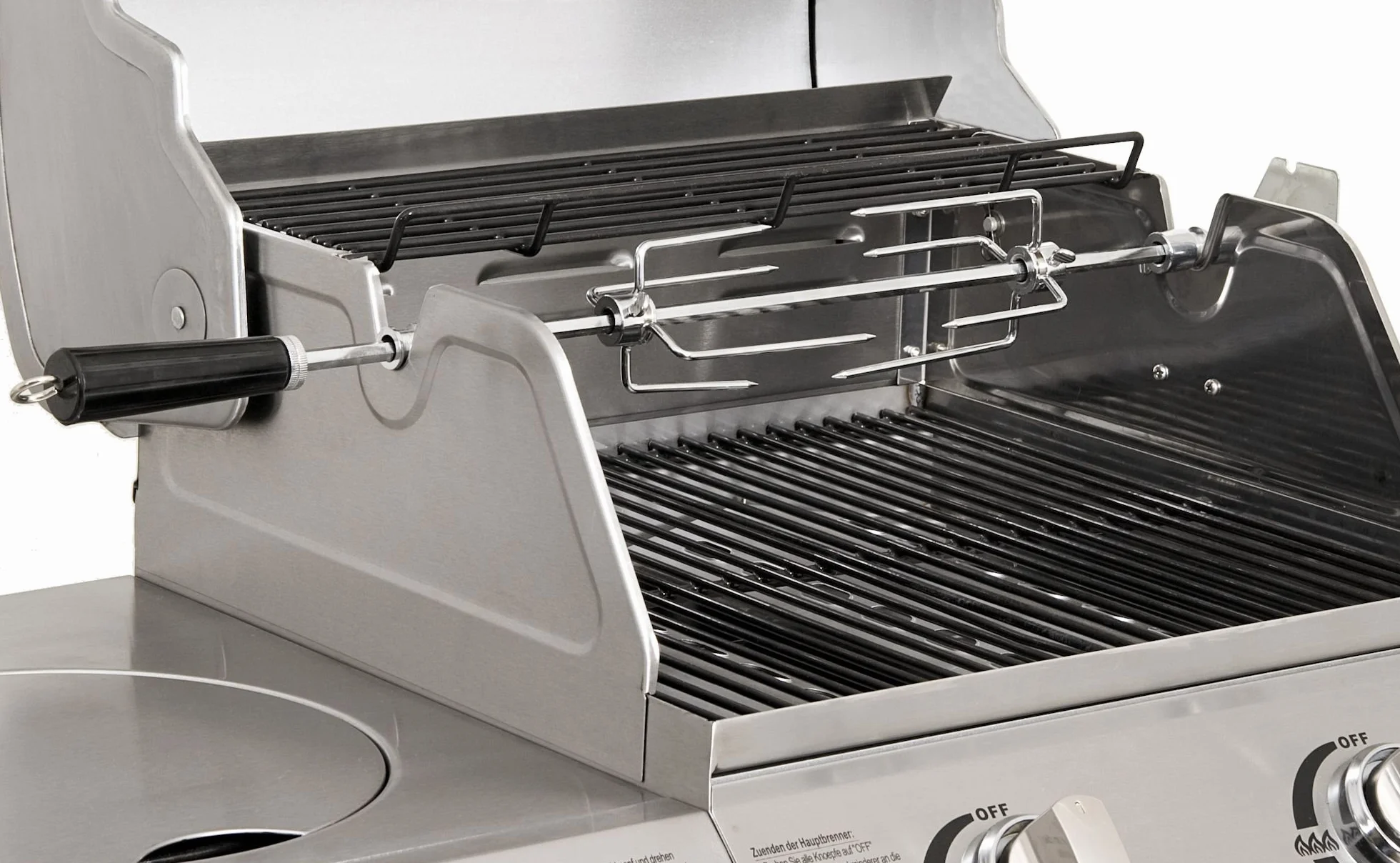 BBQ-Toro Set de broche à griller 90 cm moteur acier inoxydable 220V-240V rôtissoire