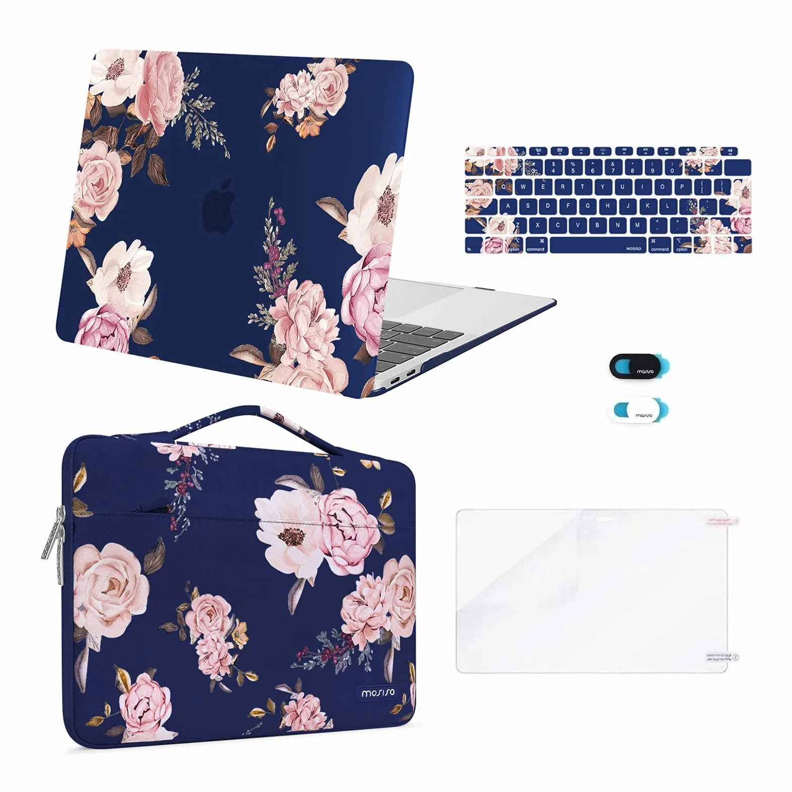MOSISO Coque MacBook Air 13 Pouces 2022-2018 A2337 M1 A2179 A1932 Plastique Rigide Bleu