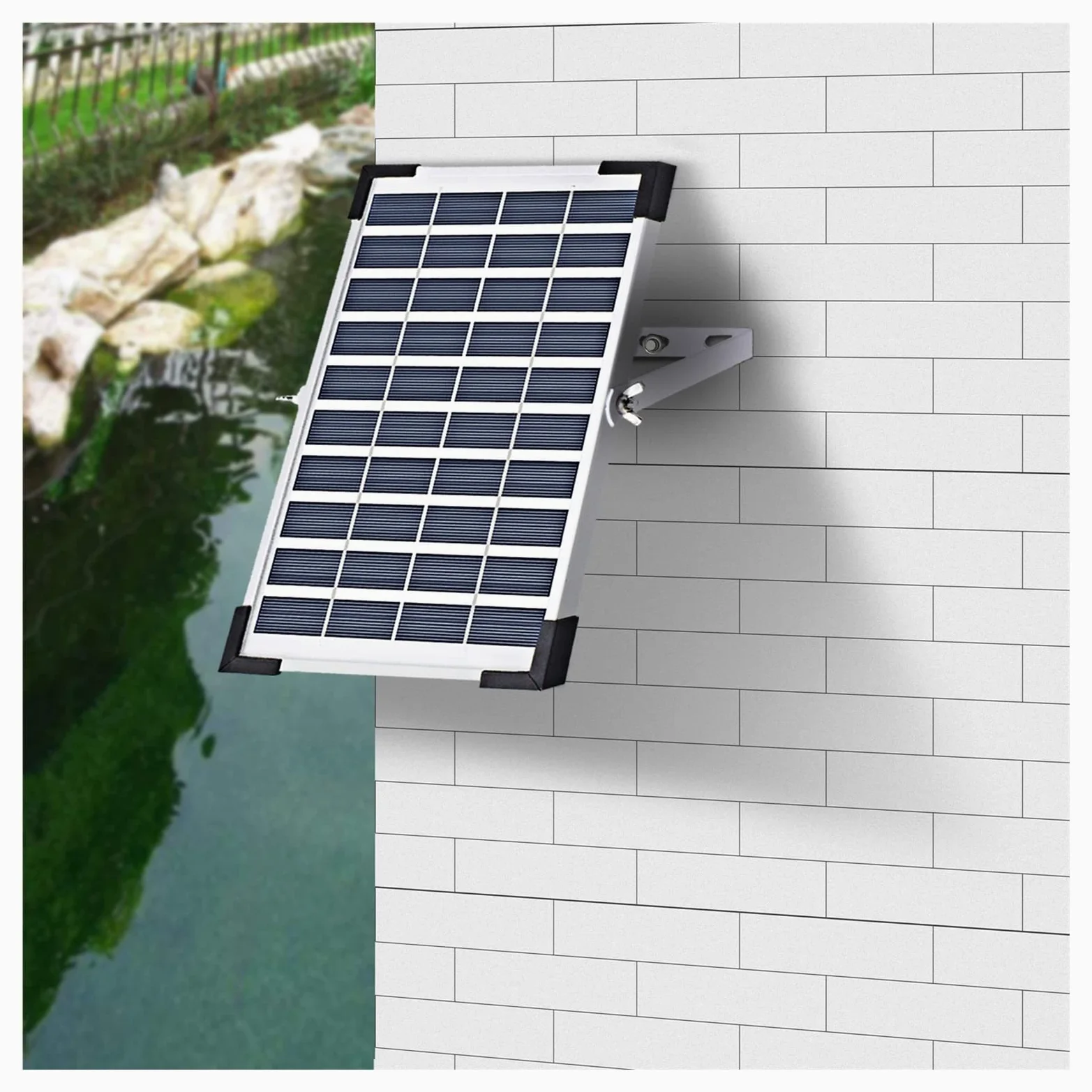 Fontaine flottante de pompe à eau solaire extérieure de décoration de jardin de pompe à eau de panneau solaire de 5W avec 6 becs for l'étang de bain d'oiseau,Haute efficacité