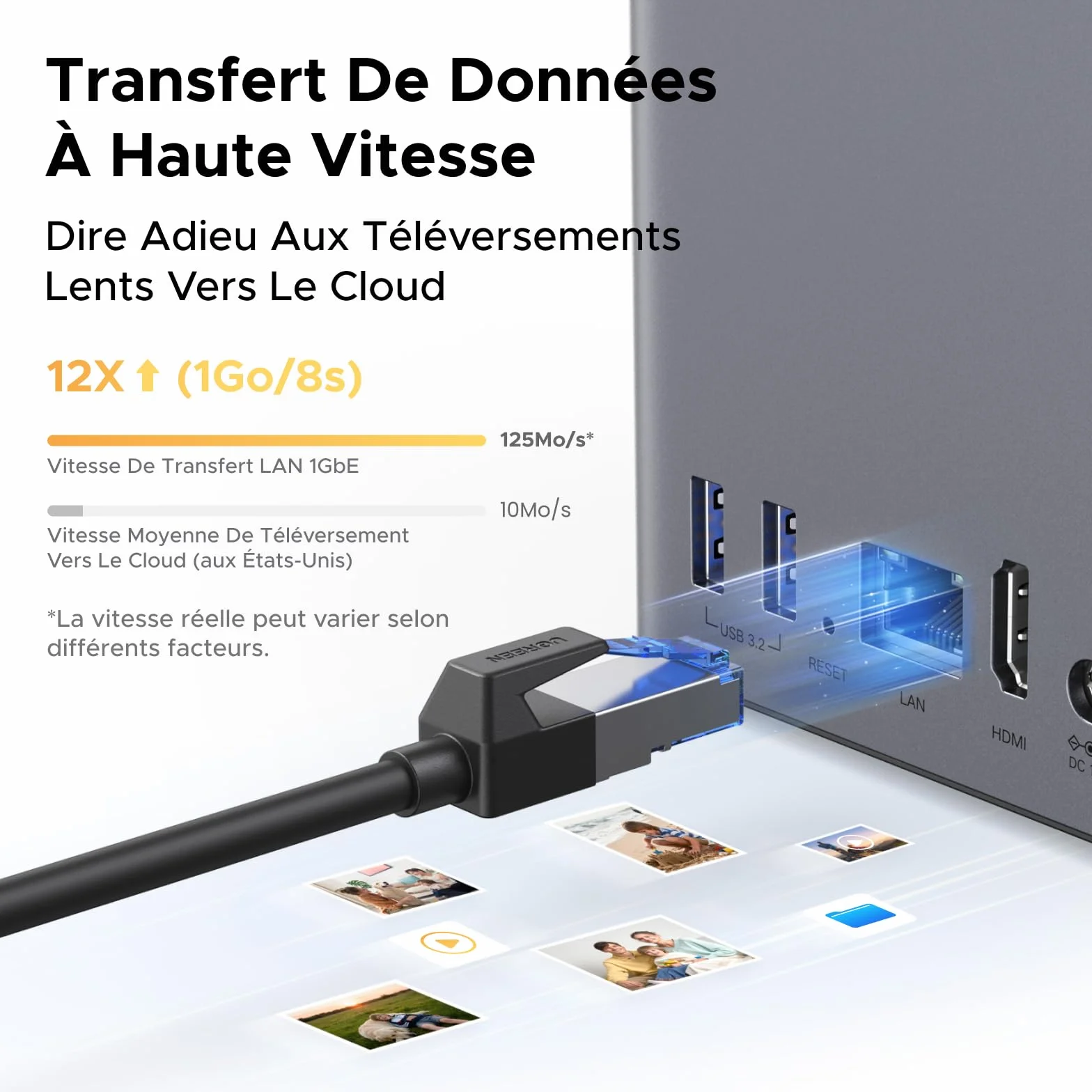 UGREEN NASync DH2300 NAS Bureau 2 Baies 4Go RAM NFC One-Touch LAN 1GbE Album Photo IA