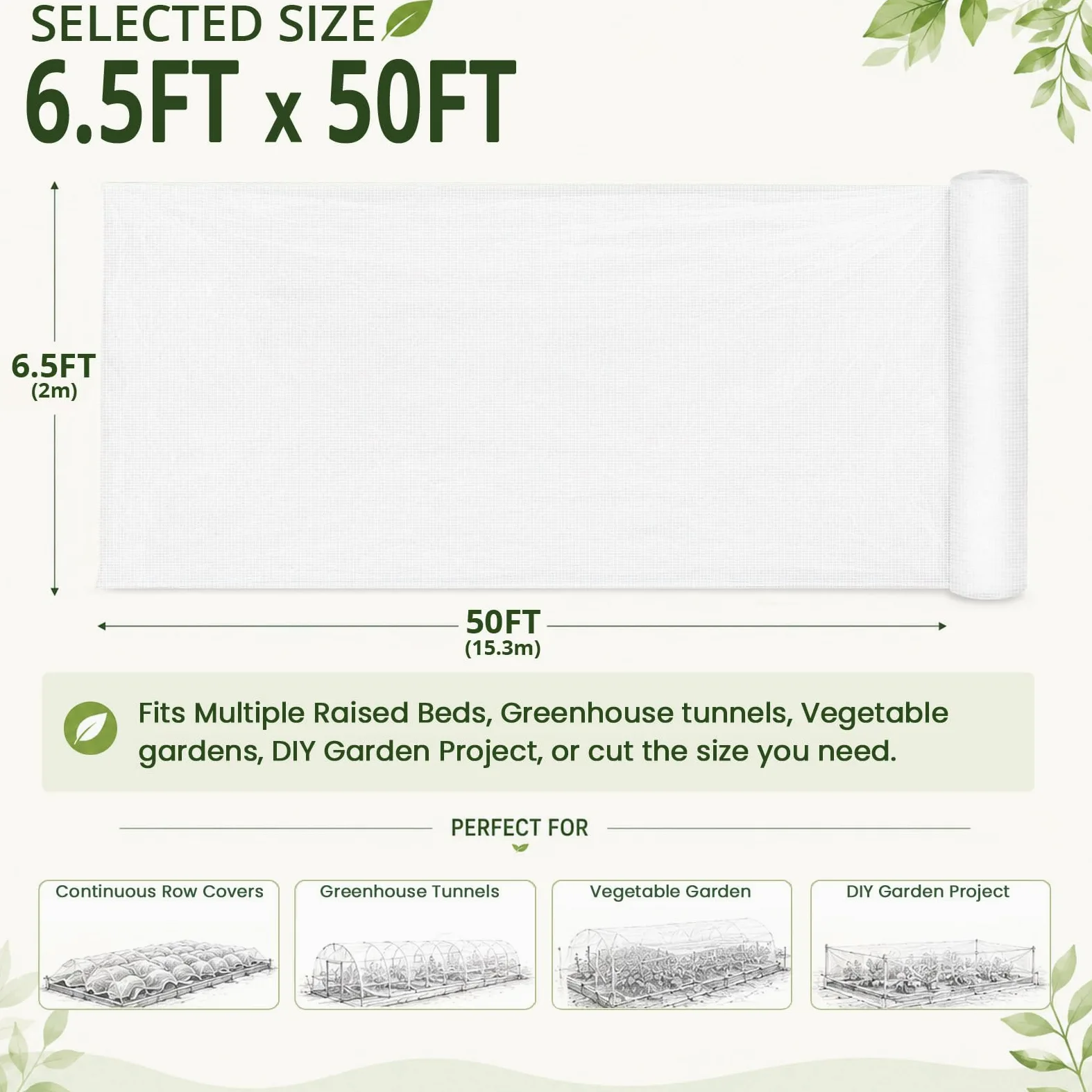 Gardeningwill 2M x 15M Mosquito Bug Insectes Oiseaux Net Barrière Chasse Store Filet pour Jardin pour protéger Vos Plantes Fleur Fruits