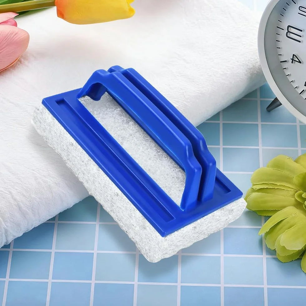 Lot de 2 Brosse Éponge Ligne d'eau, Éponge Magique avec Poignée, Brosse de Nettoyage de Piscine, Bleu