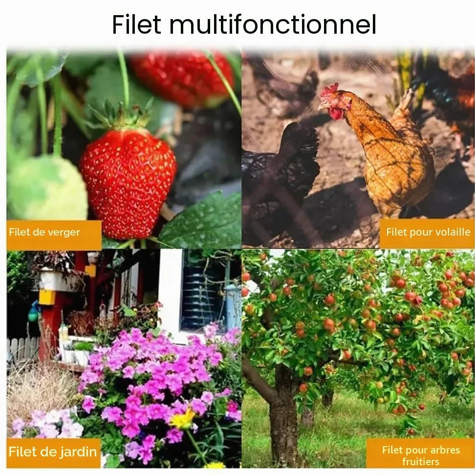 NEWFUN Filet Anti Oiseaux,Filet Voliere,Filet pour Oiseaux (15m x 30m), 25mm, Filet tissé Extra Fort, Filet pour Oiseaux, Protégez Arbres Fruitiers Et Les Légume des Dommages Causés
