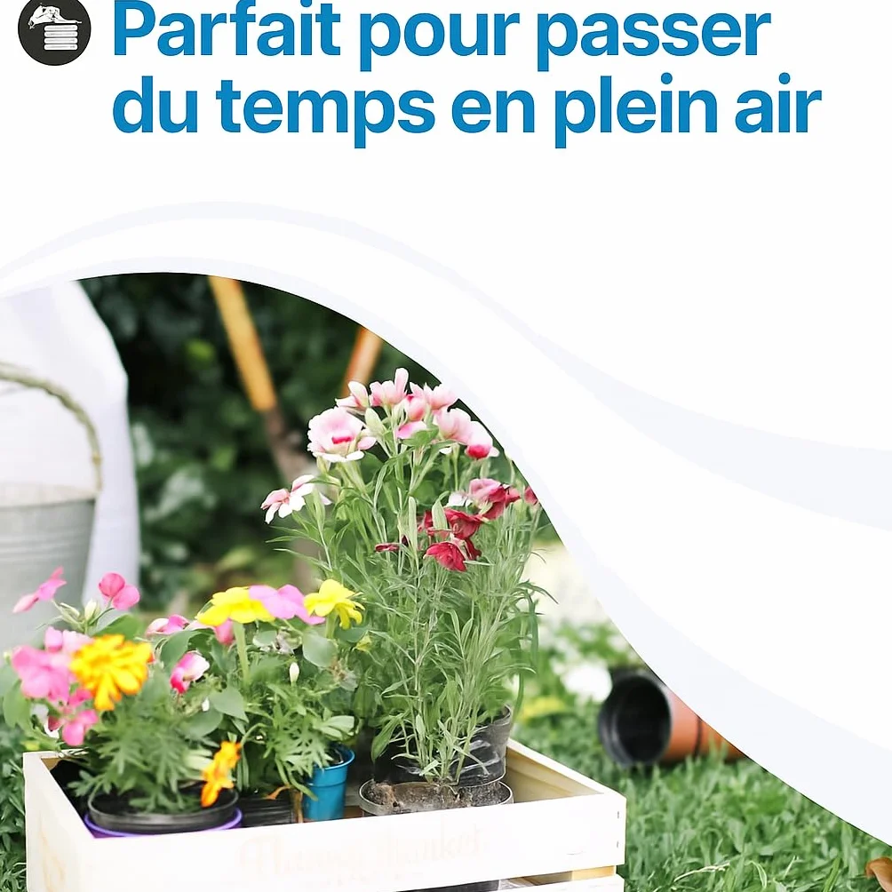 Tomaino Table de Jardin Exterieur avec Trou Parasol Plastique 126x76x72 cm