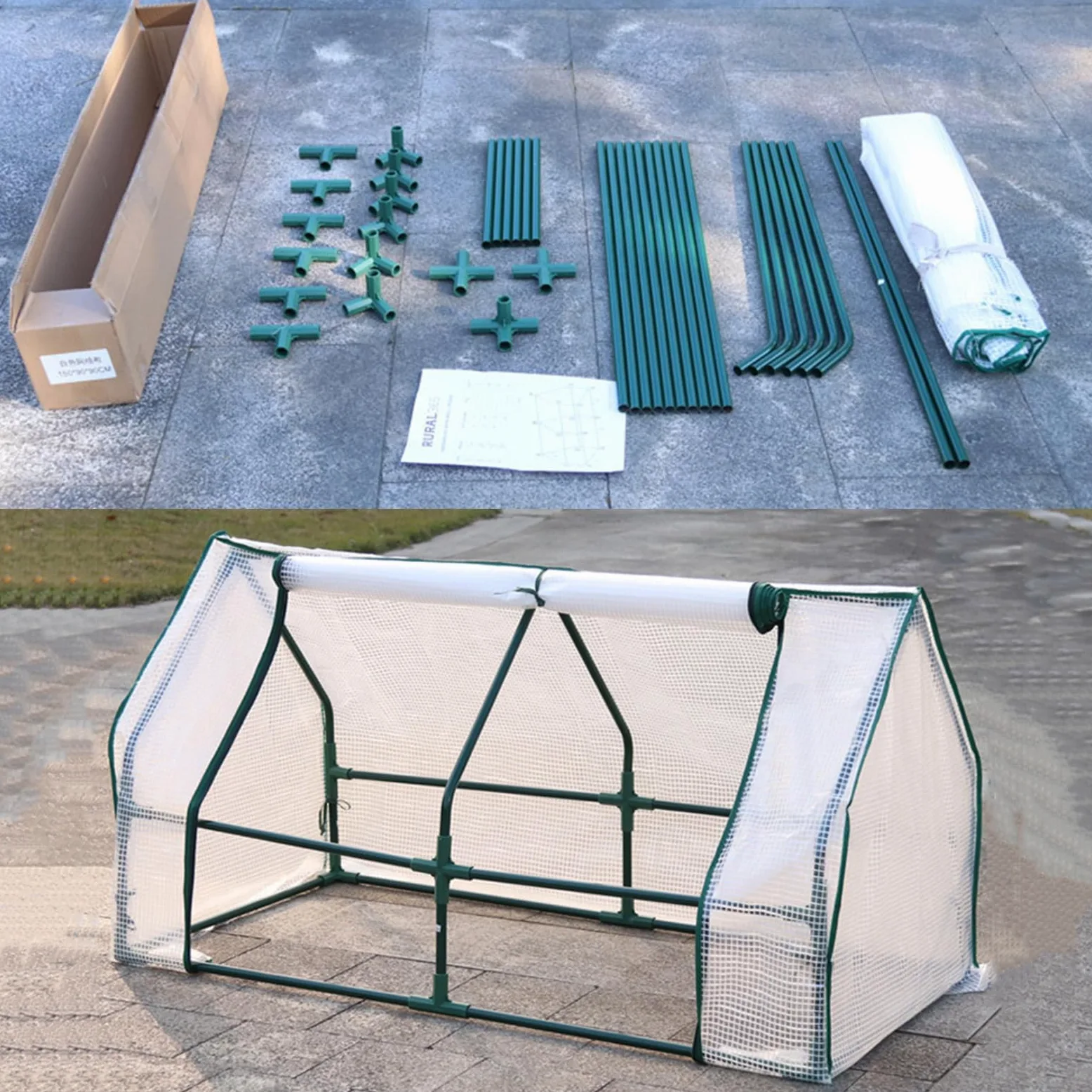 Serre avec protection isolée et imperméable pour plantes, porte roulante, cadre en métal, toit en PVC transparent, pour balcon, 120 x 60 x 60 cm