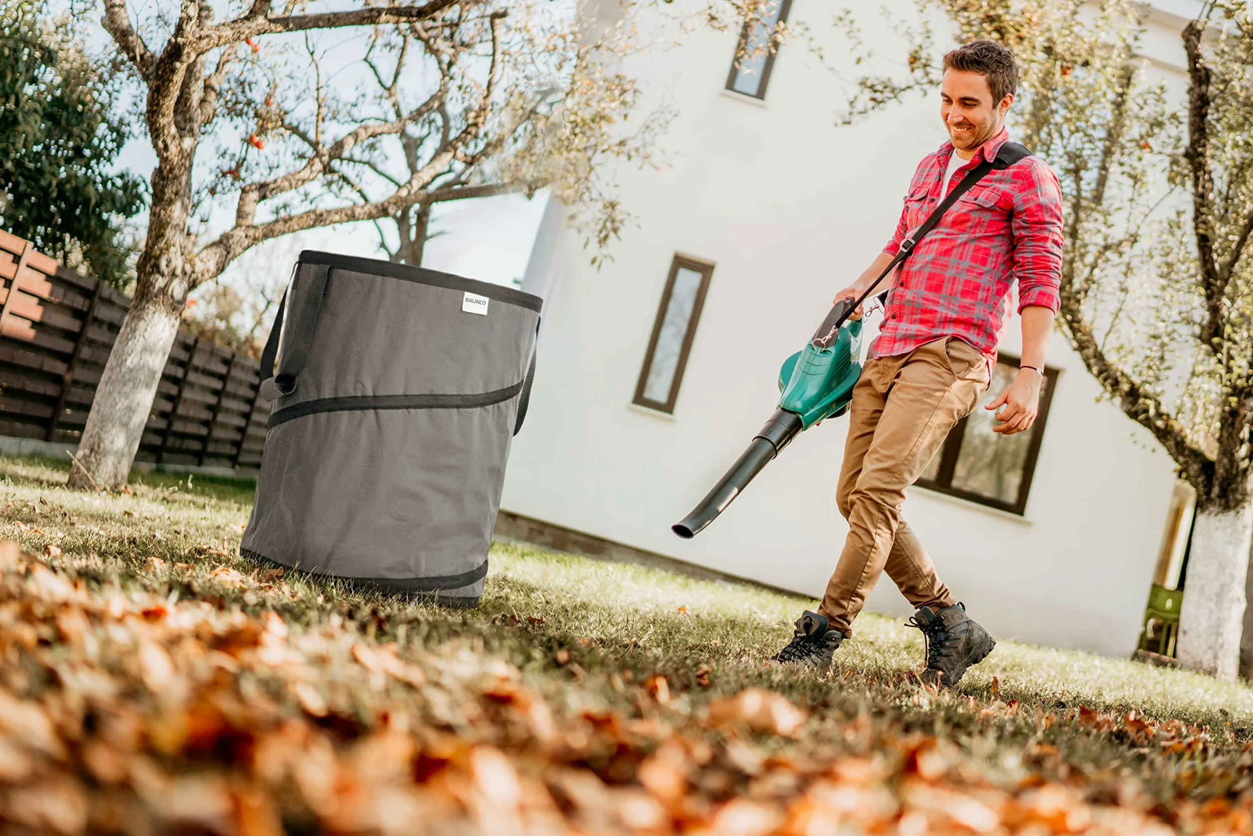 3x Sacs de jardin gris autoportant & stable 170 litres - Sac à déchets & feuilles - polyester résistant 22
