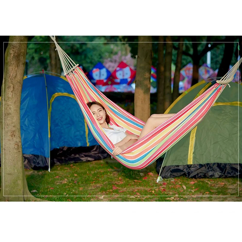 Balançoire Pliante Hamac Portable Camping Double et Simple avec Sangles d'arbre, Voyage de randonnée intérieur extérieur, Hamac/Balançoire Sac de Transport Portable Balançoire réglable