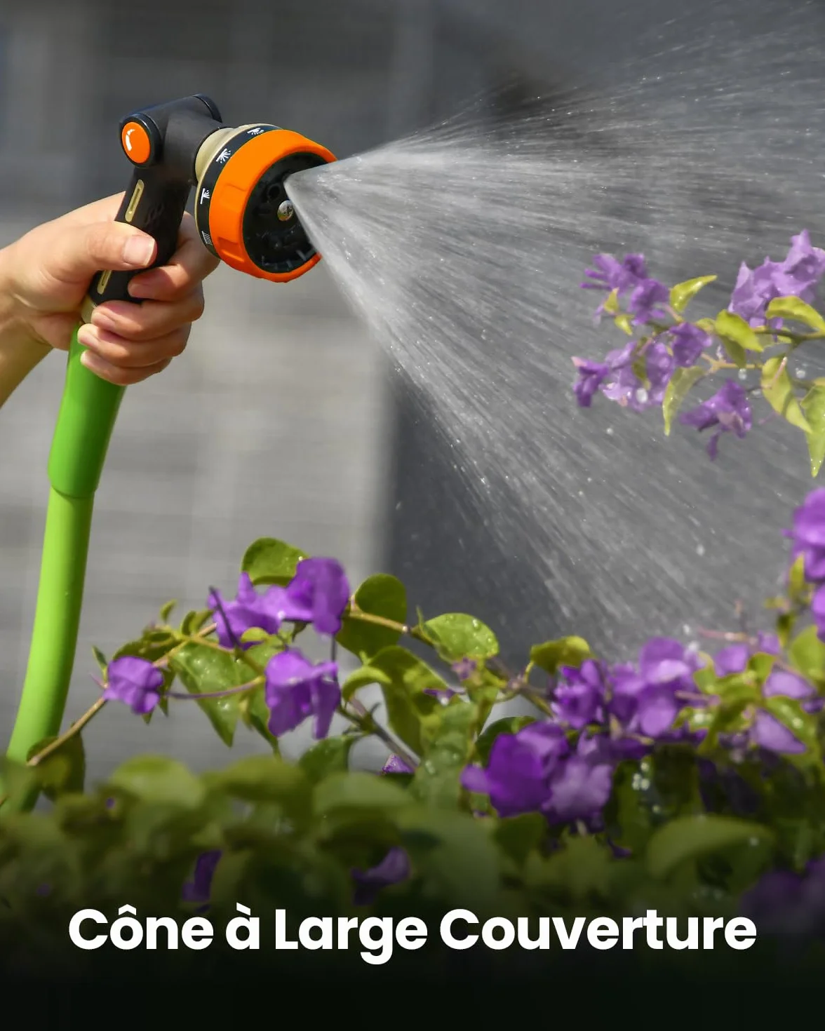 RAINPOINT Pistolet Arrosage Métal Robuste 10 Formes Pulvérisation Contrôle Débit Pouce Jardin Orange