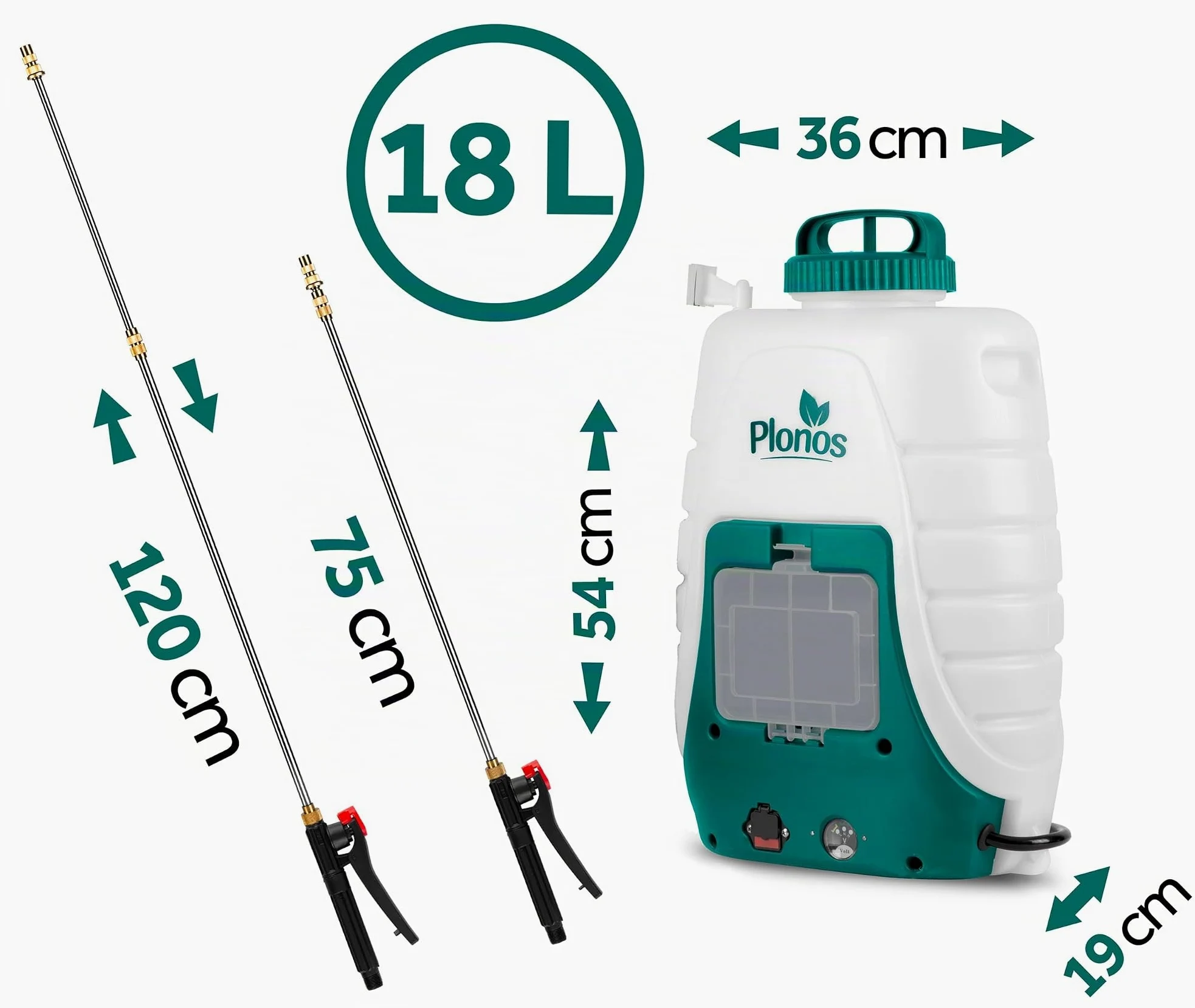 Rechargeable Pulvérisateur À Pression Sac À Dos Capacité 18 L Rechargeable 8 Ah Lance 4 Buse 8 Buses Amovibles