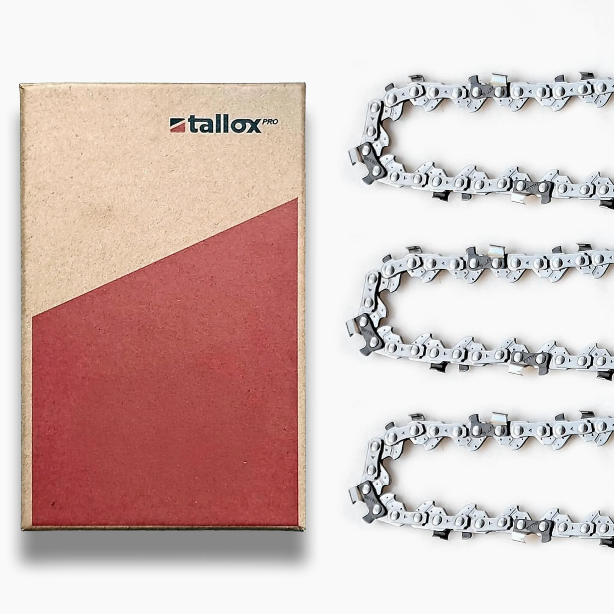 3 chaînes de scie professionnelles Tallox, pas de 3/8", jauge 1,6 mm, 66 maillons d'entraînement, pour guide de 45 cm, compatibles avec les tronçonneuses Stihl