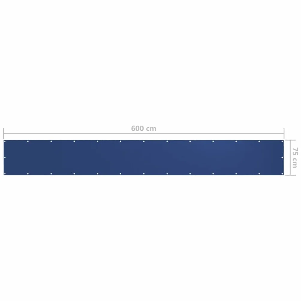 Brise-Vue pour Balcon Bleu 75x600 cm Tissu Oxford Imperméable Résistant au Vent Écran de Jardin
