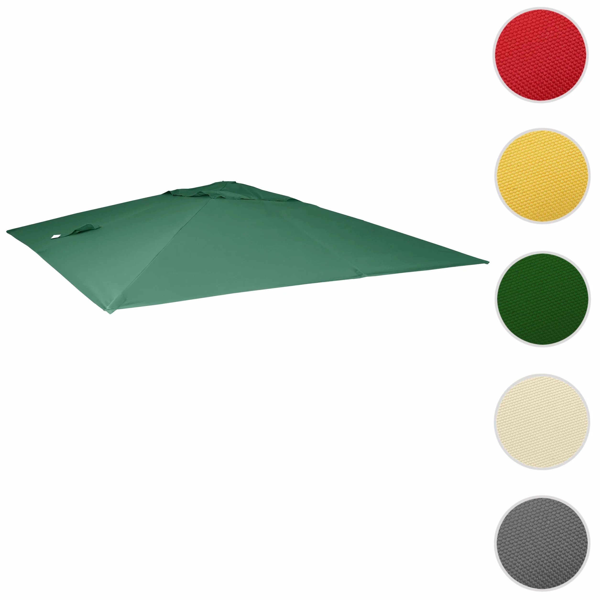Mendler Toile de Rechange Parasol déporté 3x3m Vert foncé