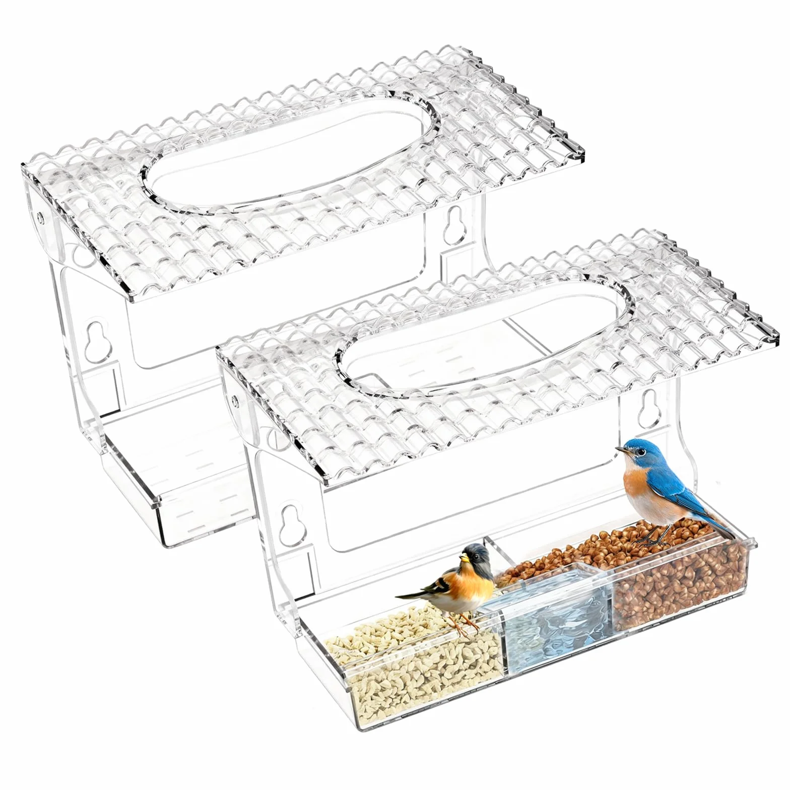 Mangeoire À Oiseaux Transparente, Window Bird Feeder, Ventouses 25*10*16 CM, Amovibles Exterieur