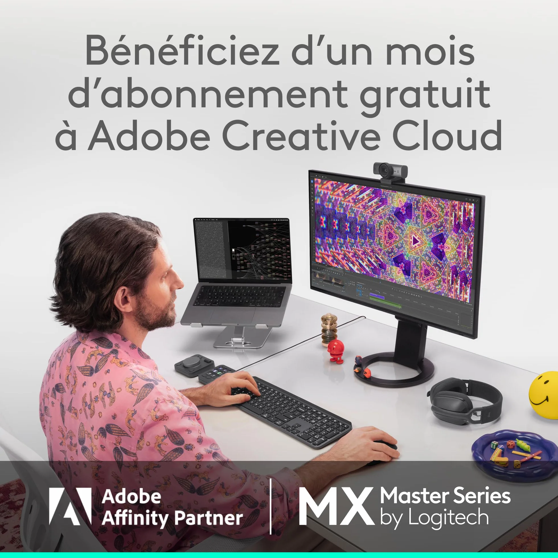 Logitech MX Master 4 Souris sans Fil Ergonomique avec Retour haptique Charge USB-C Bluetooth Graphite