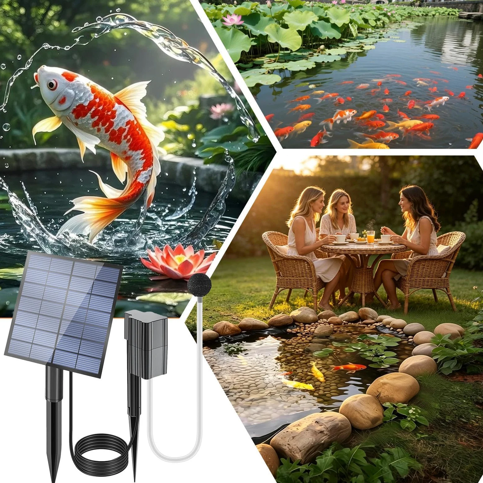Aérateur Solaire De Bassin 2,5W Diffuseur d'Oxygène Silencieux Compact | Pompe Solaire Pour Extérieur Patio Cour Jardin Terrasse Piscine Oiseaux Poissons Fleurs Jardinière
