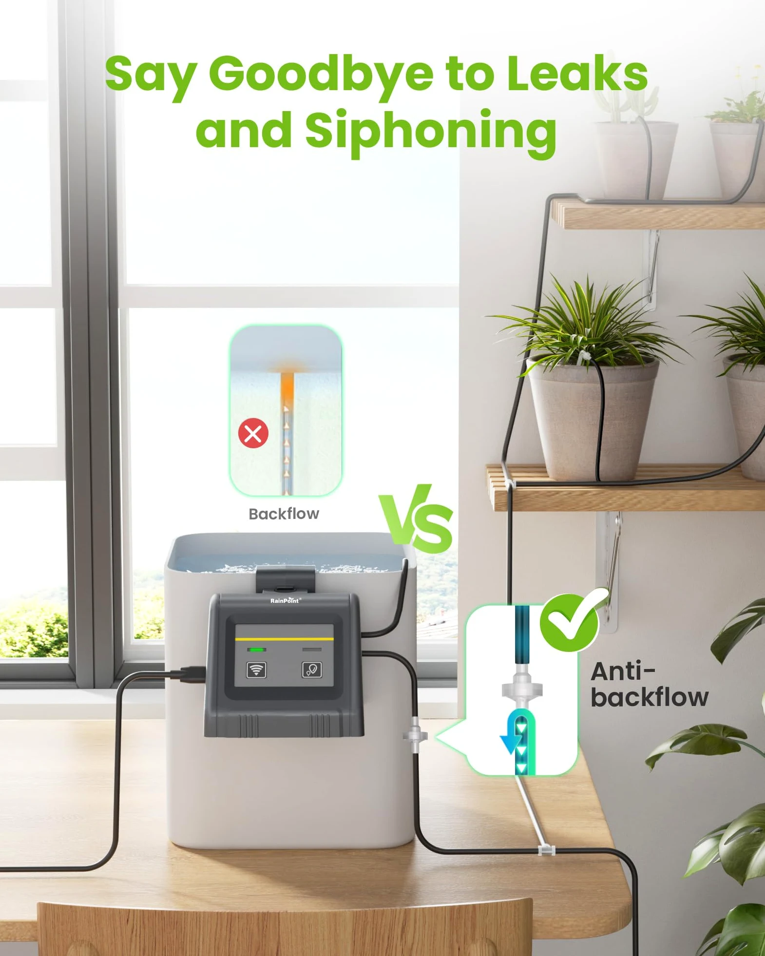 RAINTPOINT WiFiF Kit d'arrosage automatique goutte à goutte avec pompe