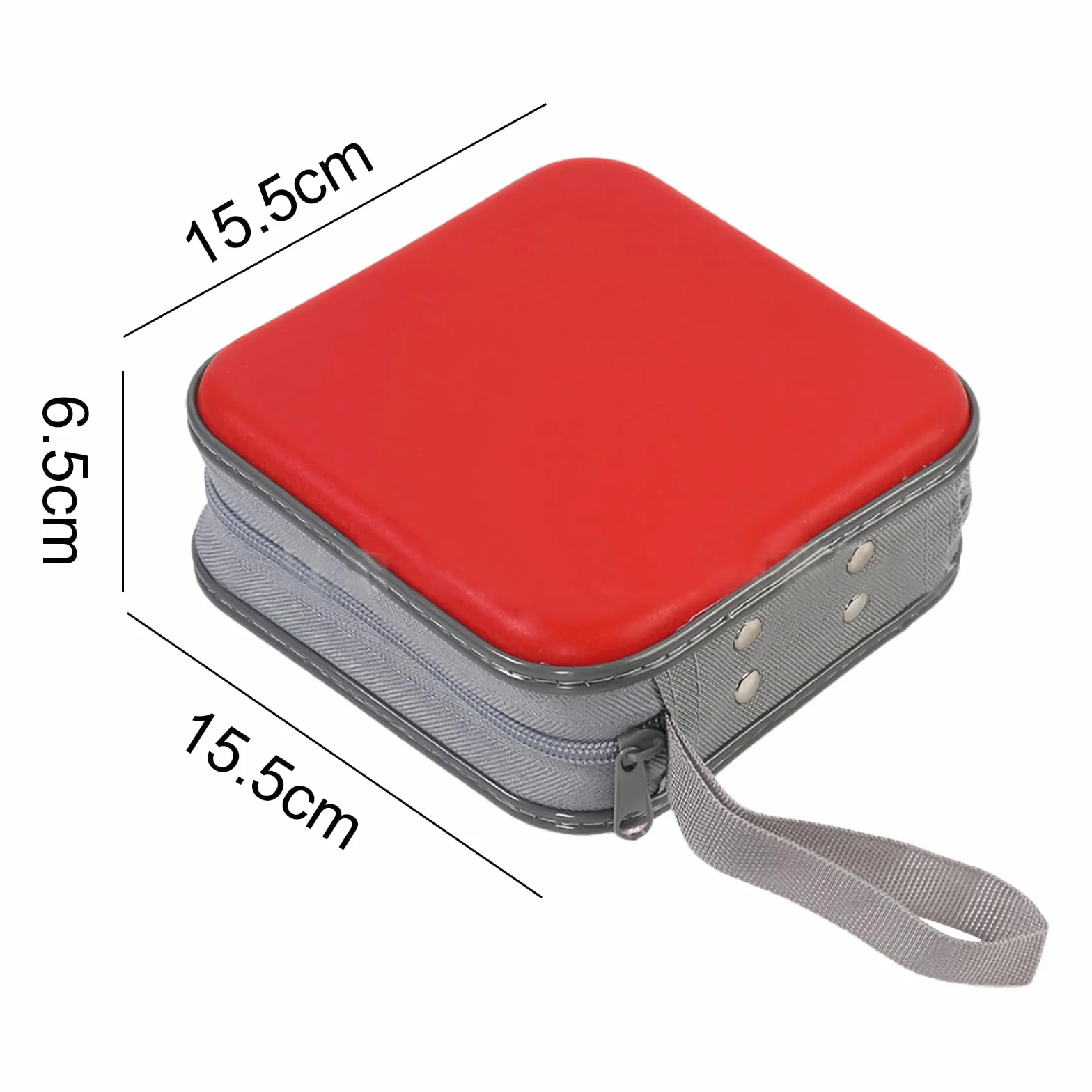 Étui de rangement en plastique pour 48 CD/DVD, rouge