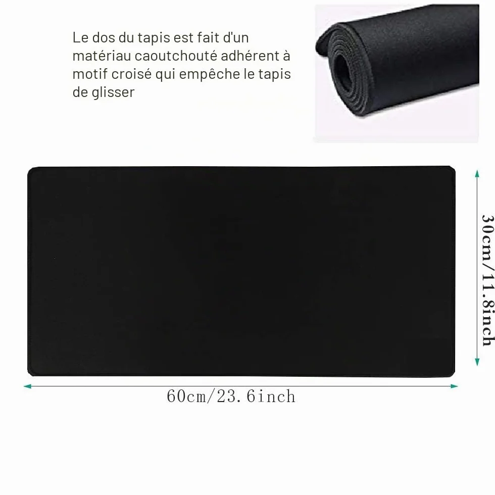 Tapis de Souris Gaming 600x300 mm Grand avec Base en Caoutchouc Anti-Glissant