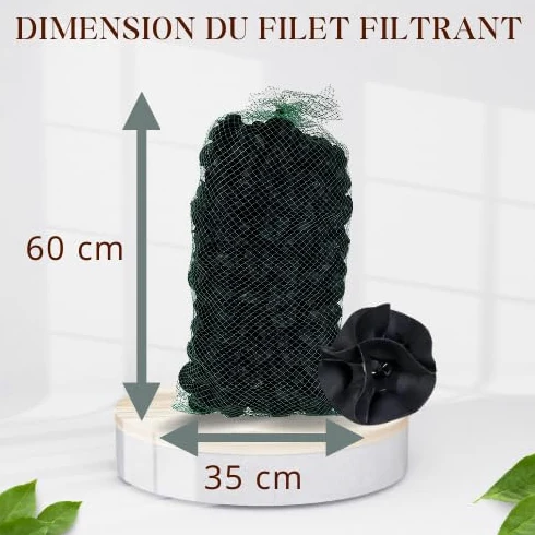 Filet Filtrant PROFESSIONNEL Lavable Pour Fosse Septique - Remplace La Pouzzolane - Balles De Polypropylène - Filtre Compact - 60 L - Durée De Vie Illimitée