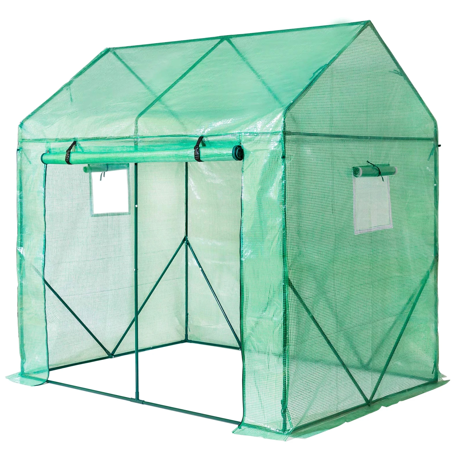 Yorbay Serre de Jardin Tente pour Plantes Tomates Fleurs Bâche renforcée en PE 140 g/m² - 200 x 140 x 200cm (LxBxH), Solide, Verte Réutilisable