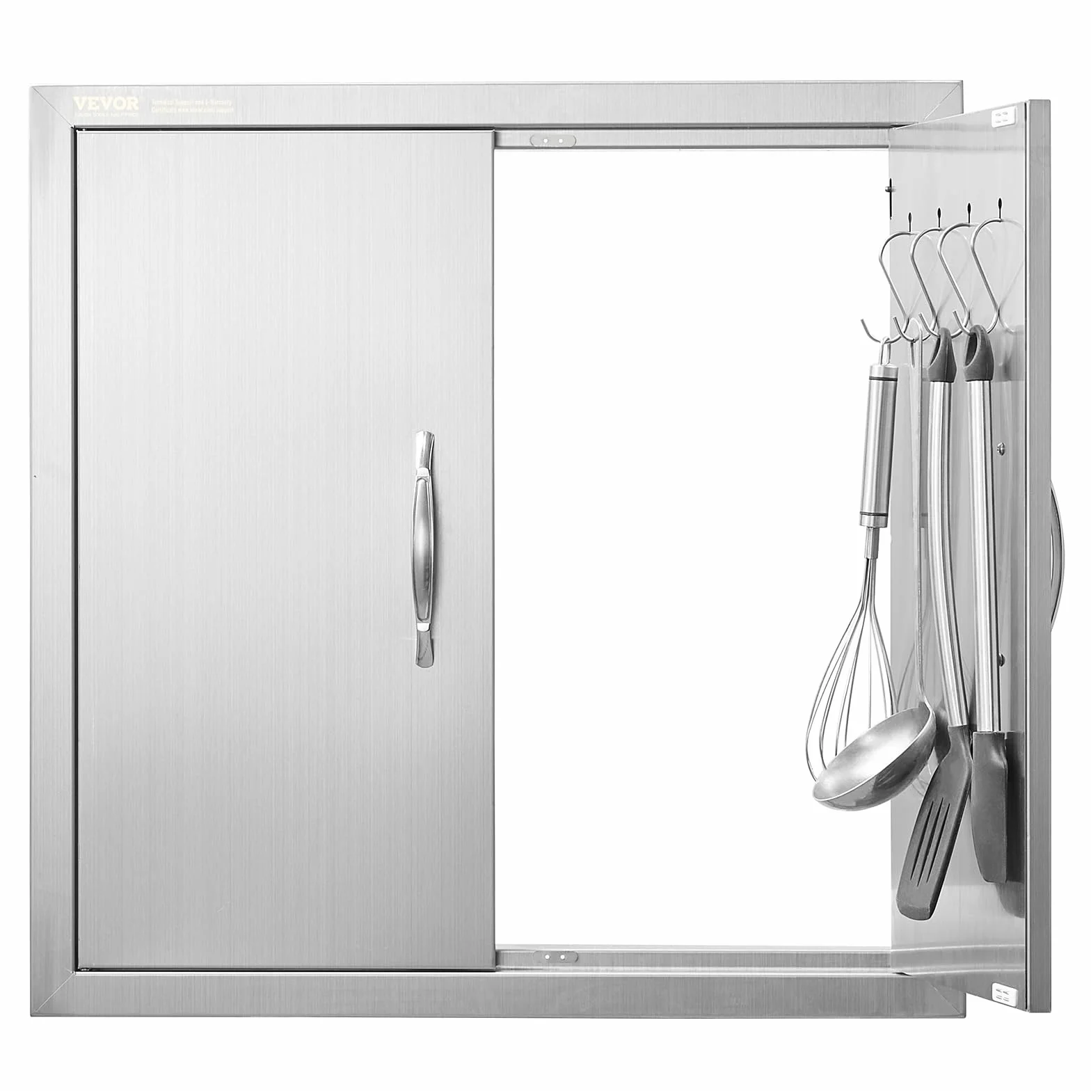 VEVOR Porte d'Accès pour Barbecue Double 61x61 cm, Porte Encastrée en Inox Réversible Double Paroi