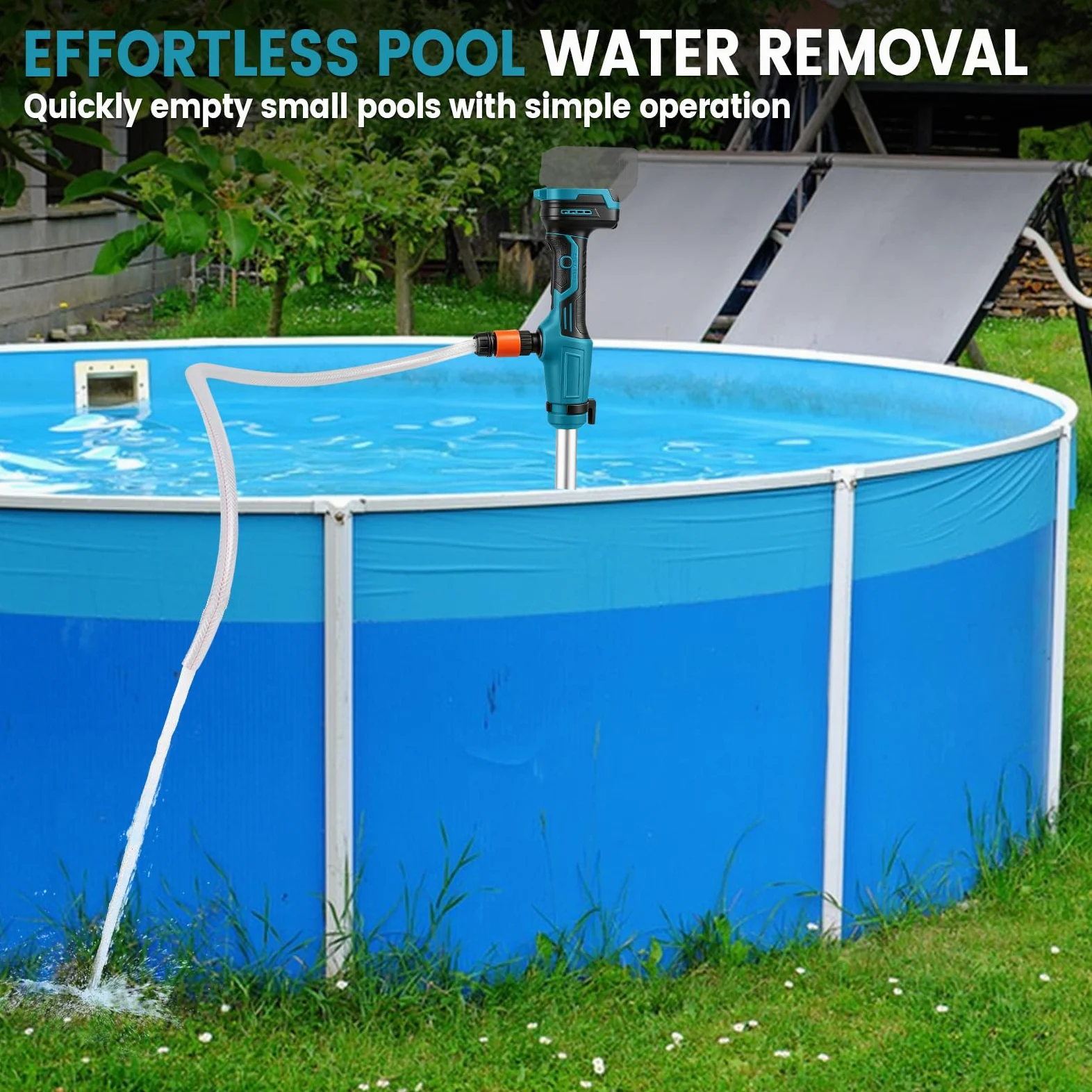 Pompe de transfert d'eau sans fil compatible avec batterie Makita 18 V, 16 000 tr/min, pompe submersible portable pour piscine, jardin, étang, bateau, barils de pluie, drainage