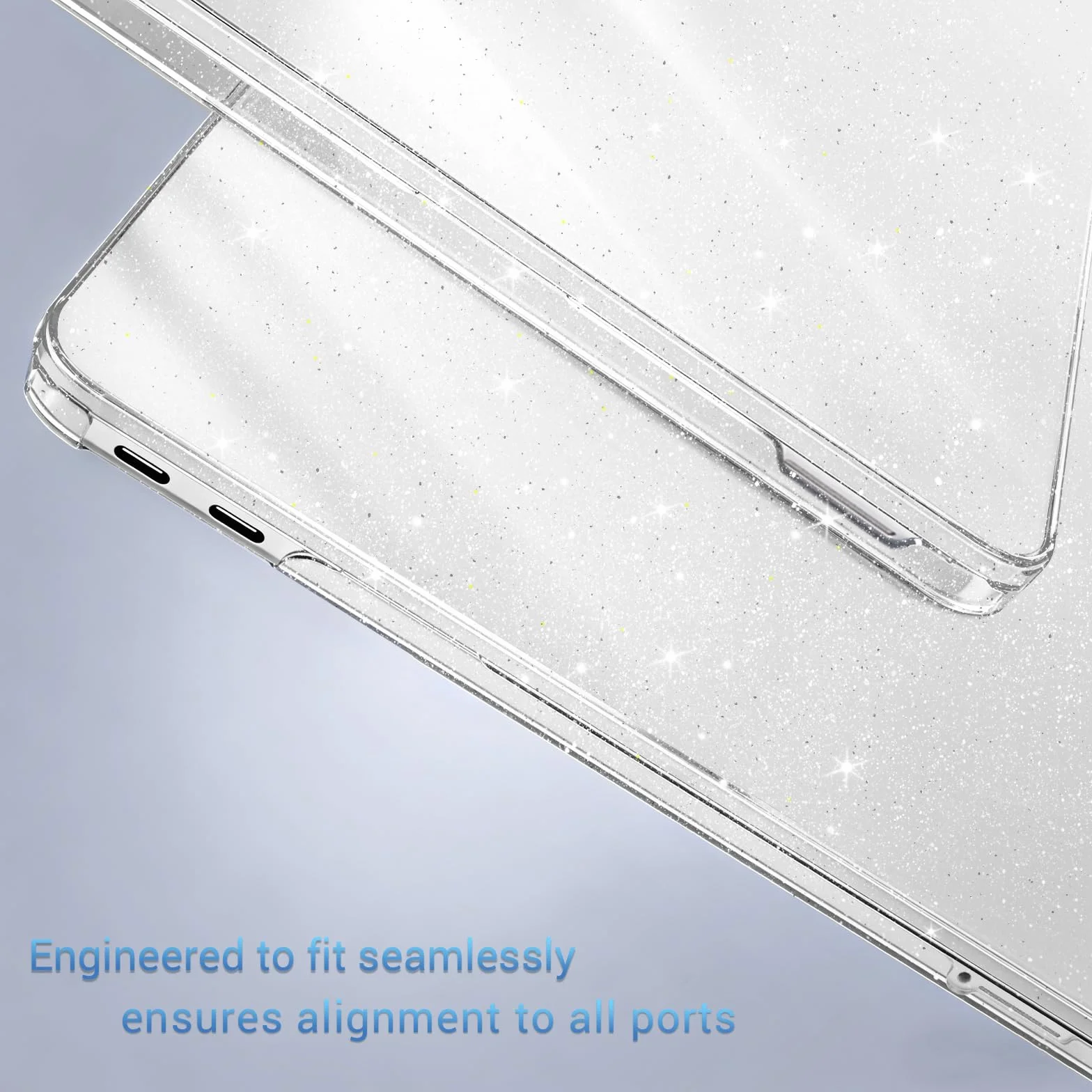 MOSISO Coque Pailletée Brillante Compatible MacBook Neo 13 Pouces 2026 A3404 Puce A18 Pro, Rigide Antifissure, Film Clavier, Protection Écran & Sac Rangement Transparent