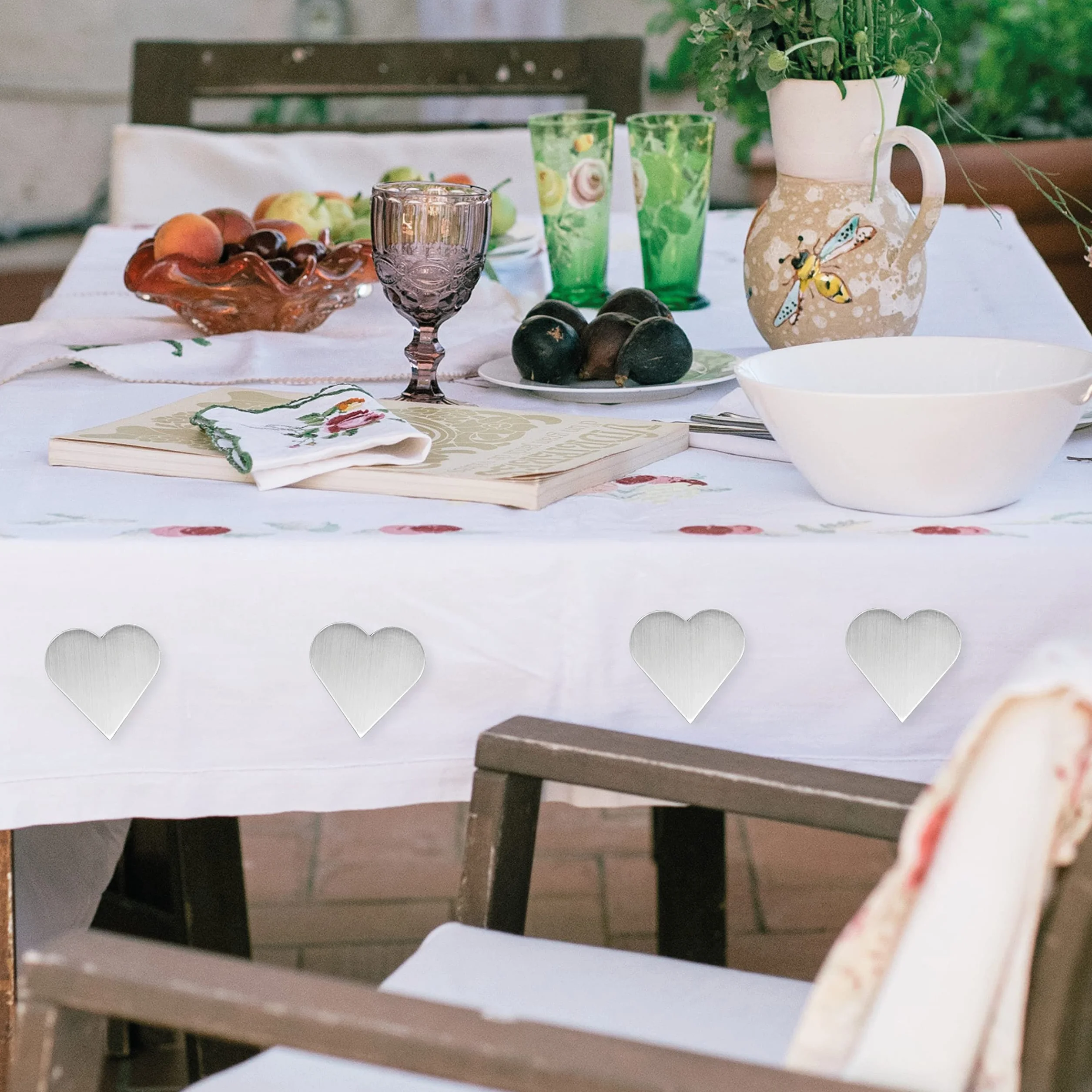 8X Poids pour Nappe, Fixations Magnétiques en Acier Inoxydable, Pinces Lourdes pour Jardin et Terrasse