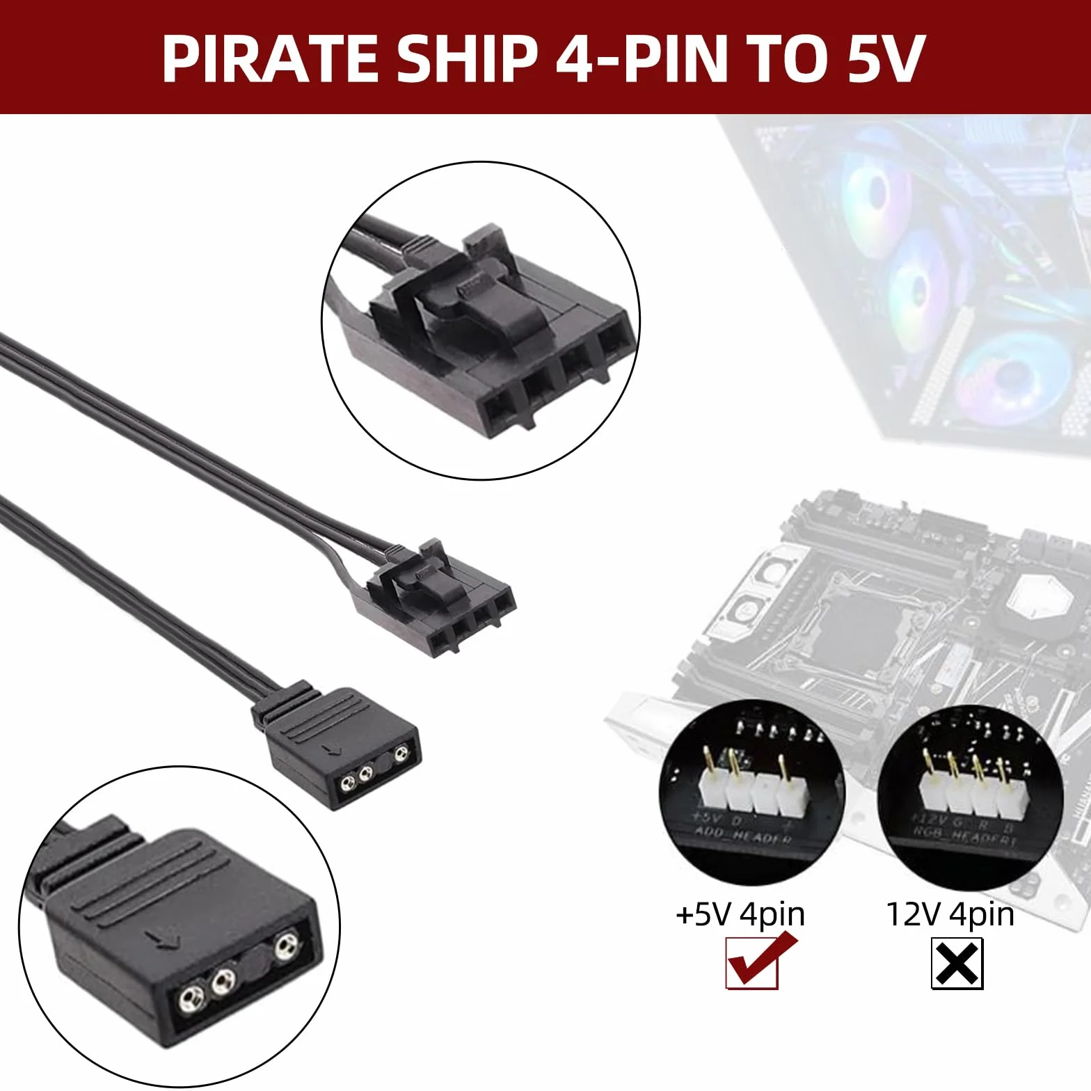 Câble Adaptateur ARGB Corsair pour Ventilateurs QL LL120, Godlight Sync, Splitter RGB, 25 cm