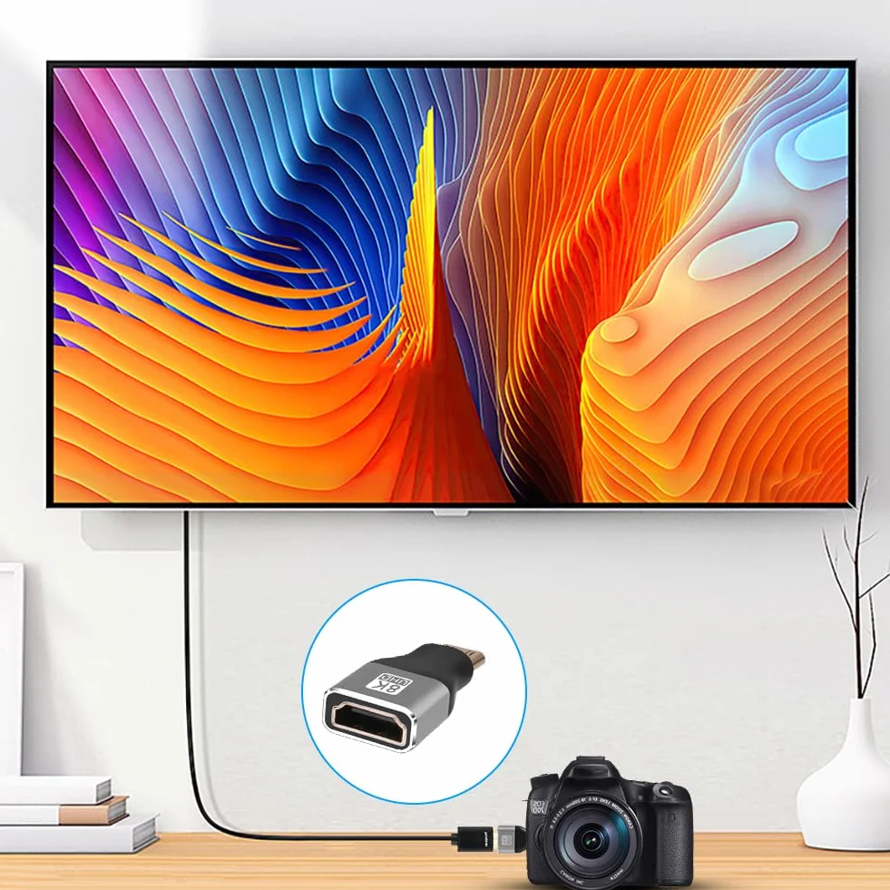 AXFEE Adaptateur Mini HDMI 8K 2 Paquet mâle vers Femelle 8K@60Hz 4K@120Hz