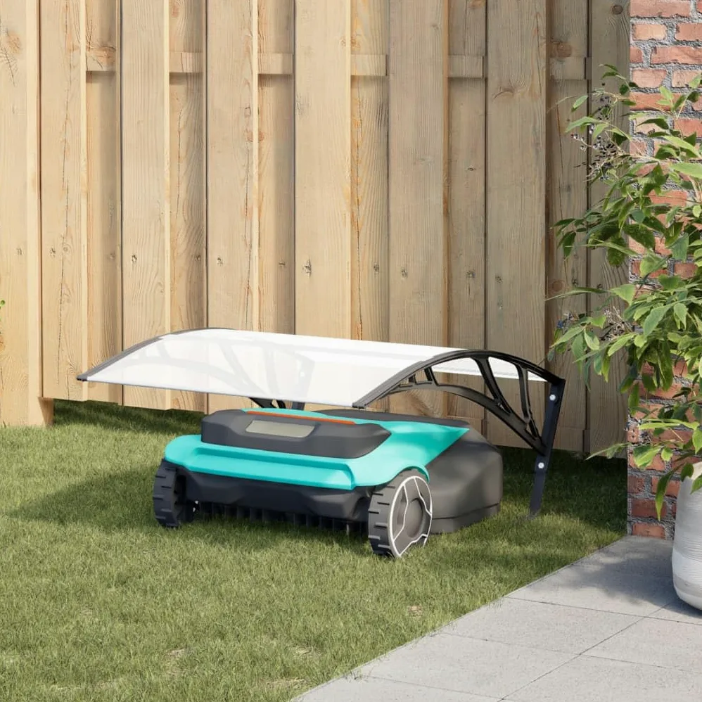 Garage Robot Tondeuse Noir 80x101x46 cm avec Structure Polycarbonate et Supports métalliques pour Jardin pelouse Protection Contre intempéries Montage Facile Durable