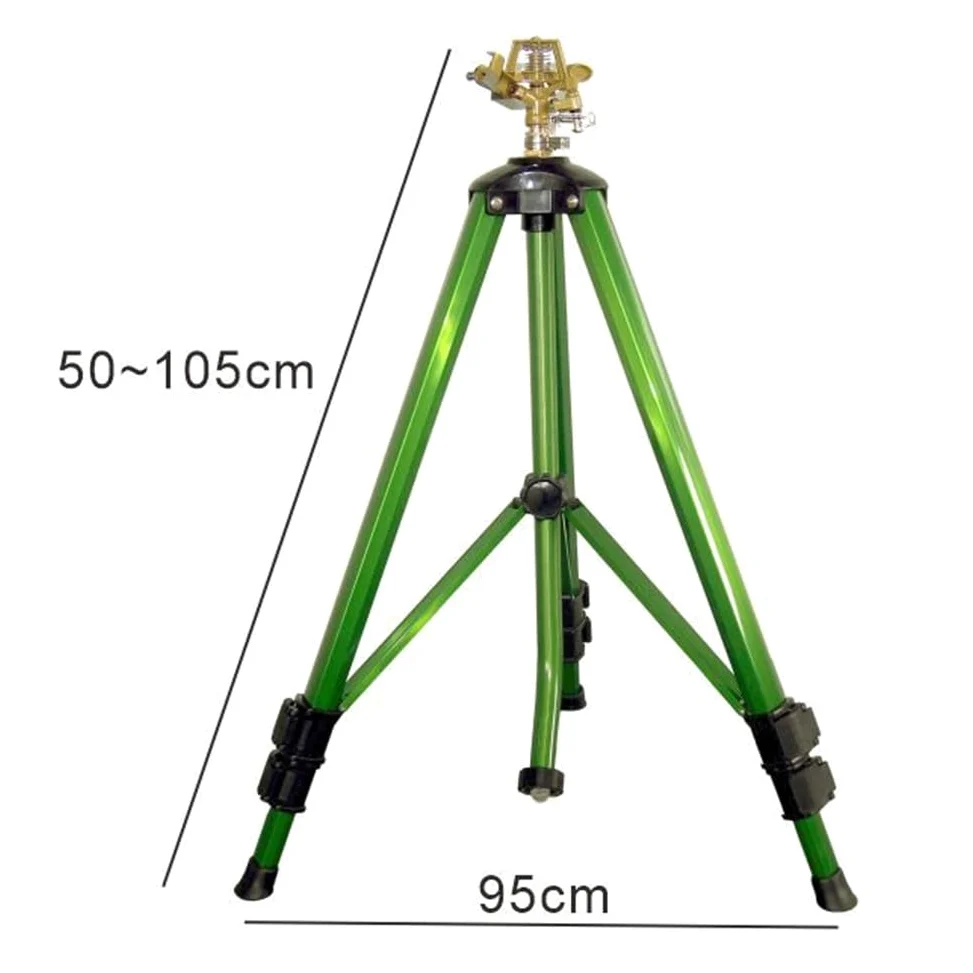 Arroseur de jardin réglable, trépied robuste, tête d'arrosage en alliage d'aluminium, rotation à 360 degrés, grand système d'arrosage de pelouse,