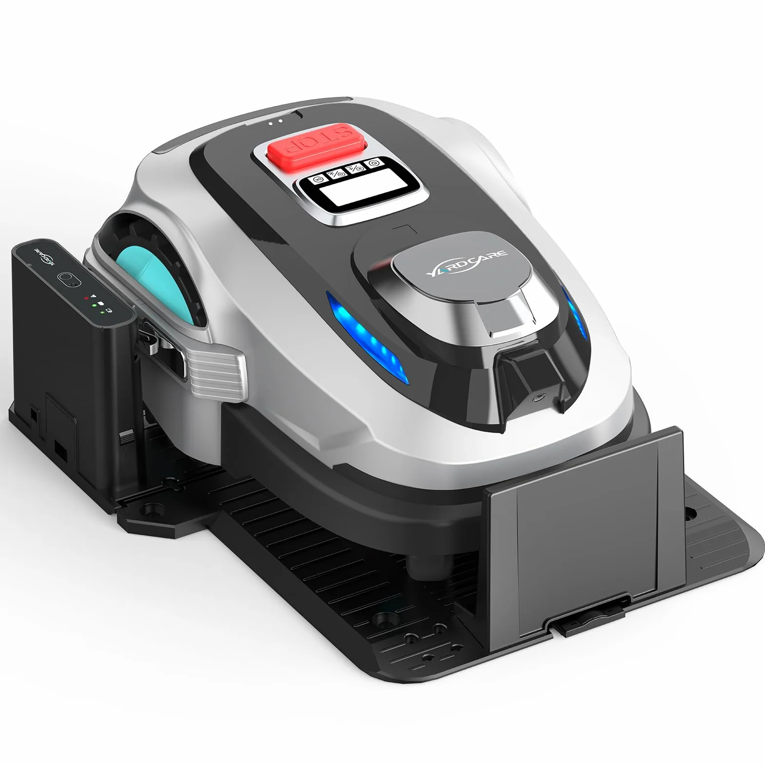 YARDCARE N1600PRO Robot Tondeuse sans câble périphérique, jusqu'à 1600 m², Navigation RTK et Vision IA, détection de Plus de 300 Obstacles, Tonte en U, APP Gestion Multi-Zones et Hauteur 20–60 mm