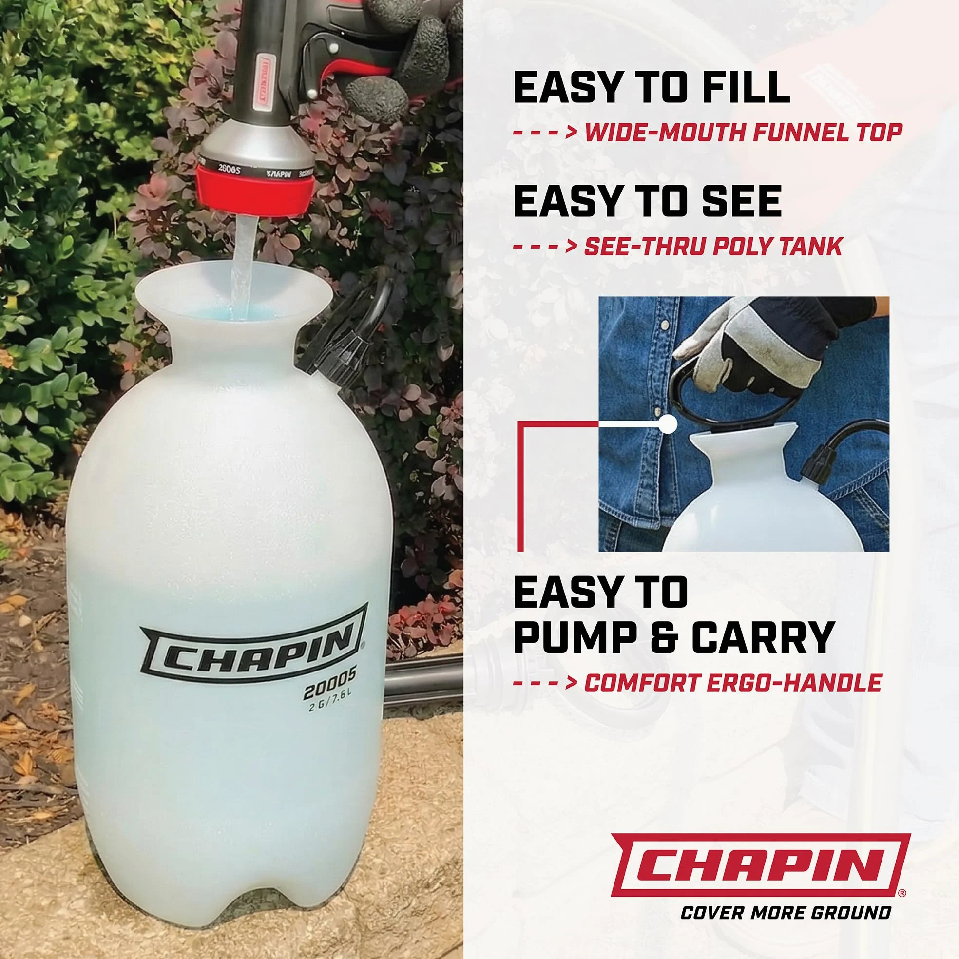 Chapin International Lot économique de 22 000 pulvérisateurs, 3,8 l, Blanc translucide