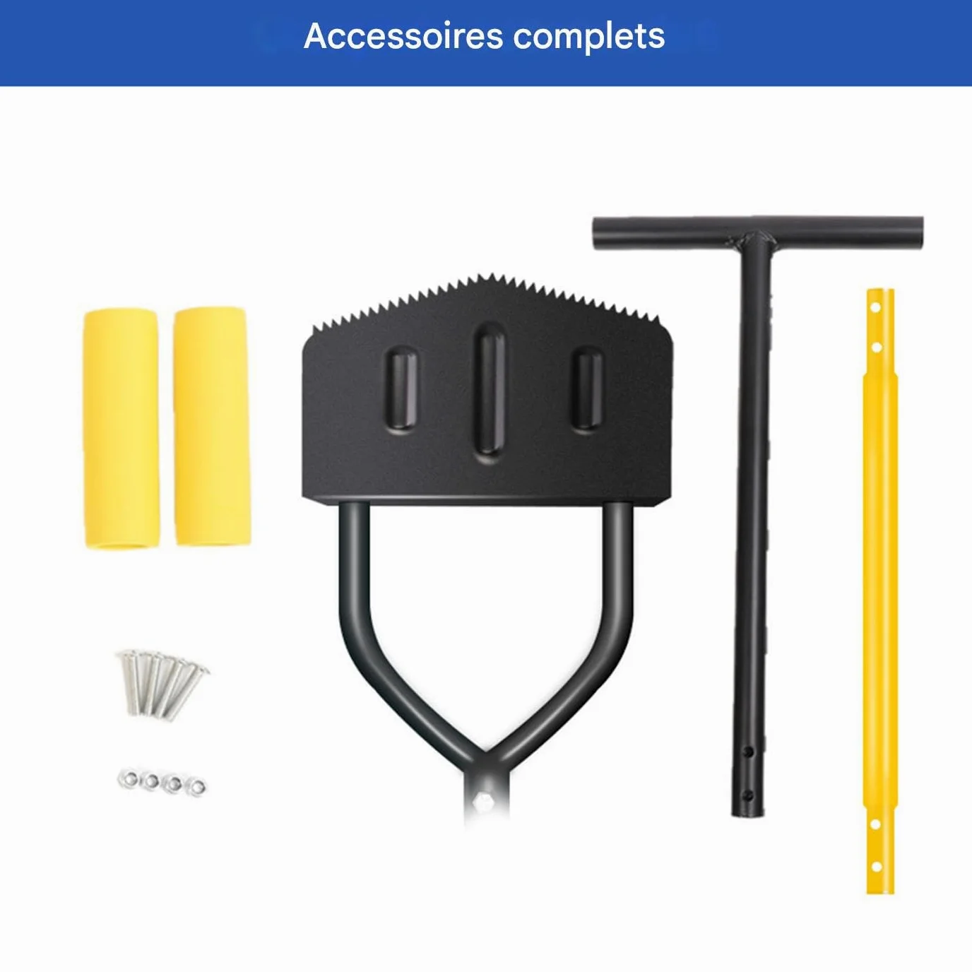 Délimitateur de Pelouse Outil Manuel de Bordure Crénelée pour Gazon | Manche Ergonomique Bêche Acier, Racloir pour Nettoyage Pelouse Massifs Escaliers Aménagement Extérieur