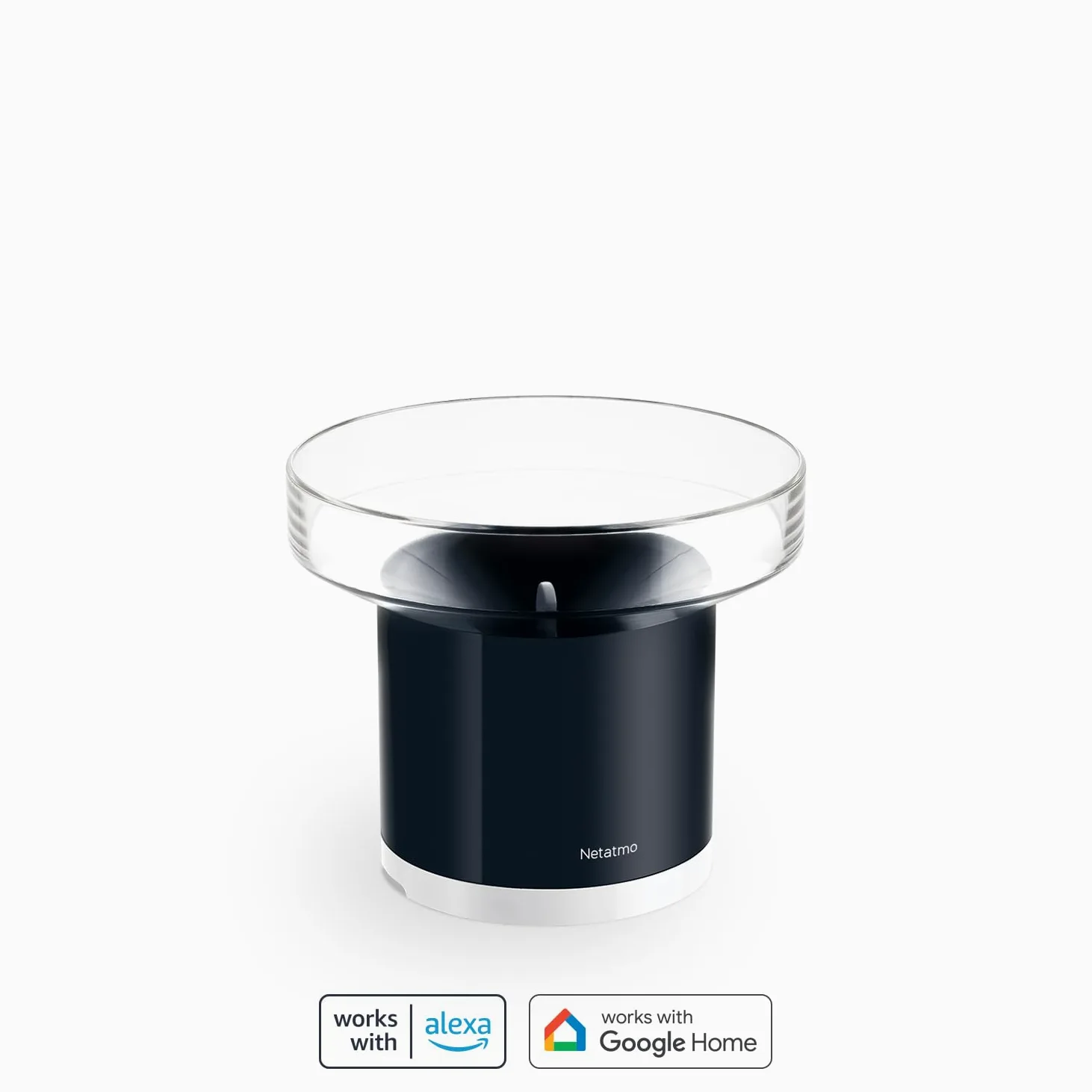 Netatmo Station Météo Intérieur Extérieur Connectée sans Fil avec Support Mural, Thermomètre & Pluviomètre connecté sans-fil pour la Station Météo Netatmo, NRG01-WW, Noir
