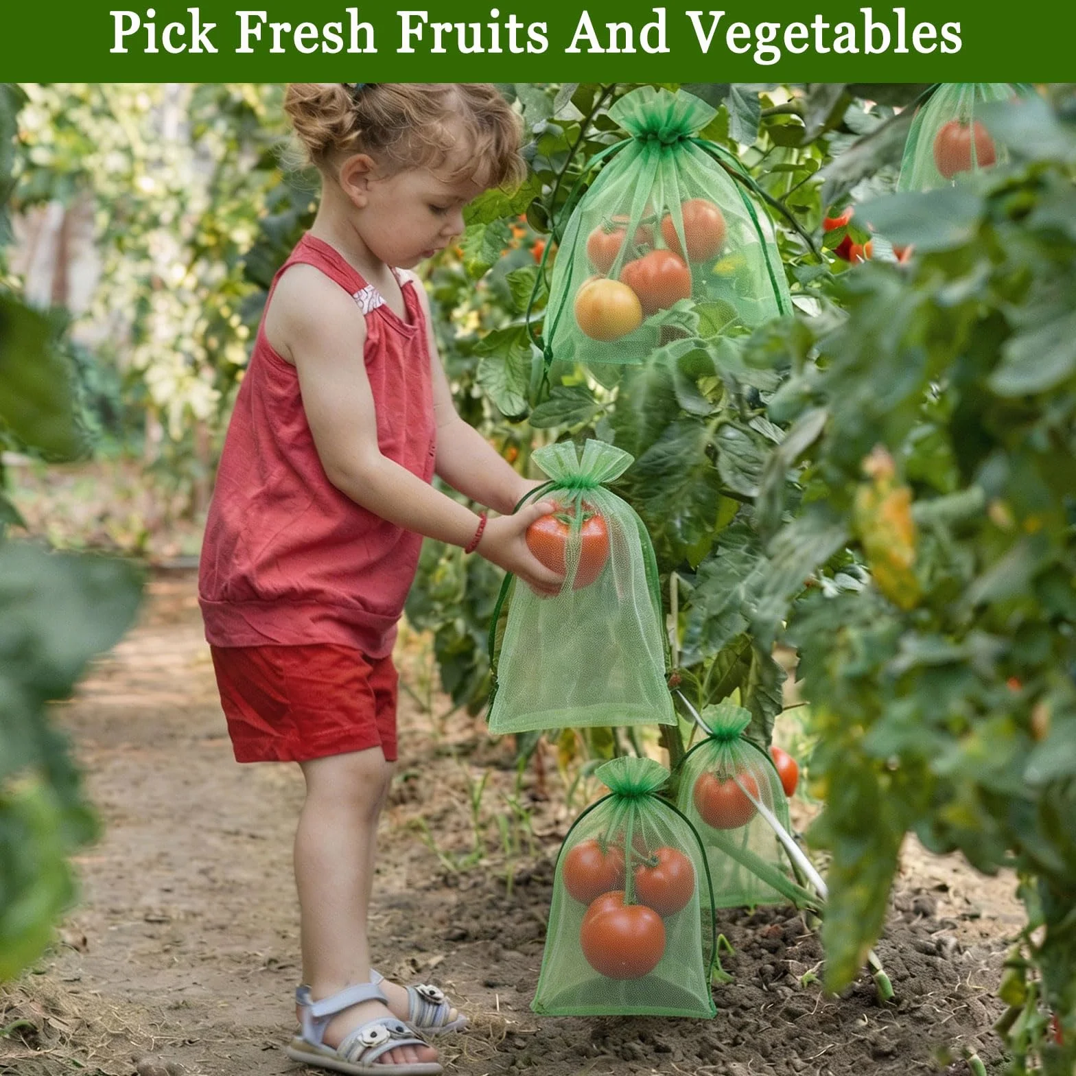 Sachets Protection Fruits 50 Pièces, Sac Protection Raisin Anti-Pucerons Oiseaux Guêpes 20x30 cm Vert