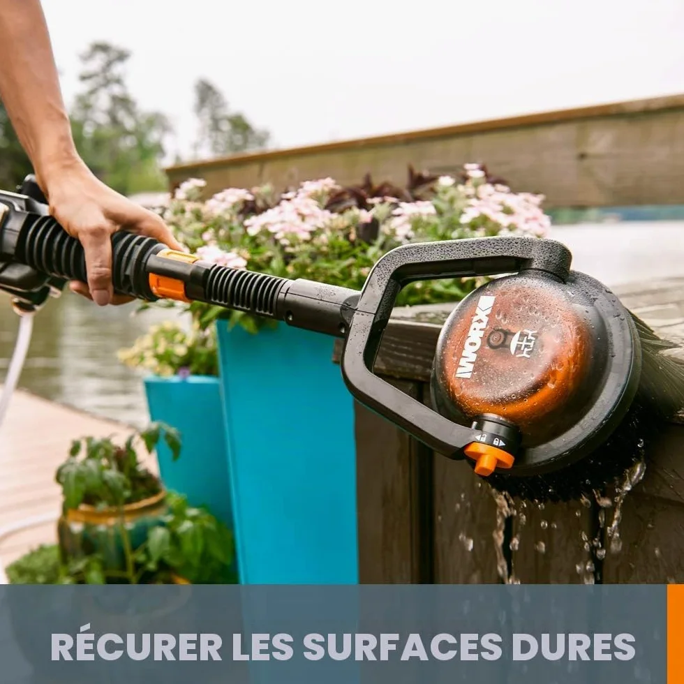 WORX - Brosse rotative à poils durs pour nettoyeur haute pression Hydroshot WG620E, WG625E, WG630E et WG633E - Idéale pour les surfaces dures - WA1821
