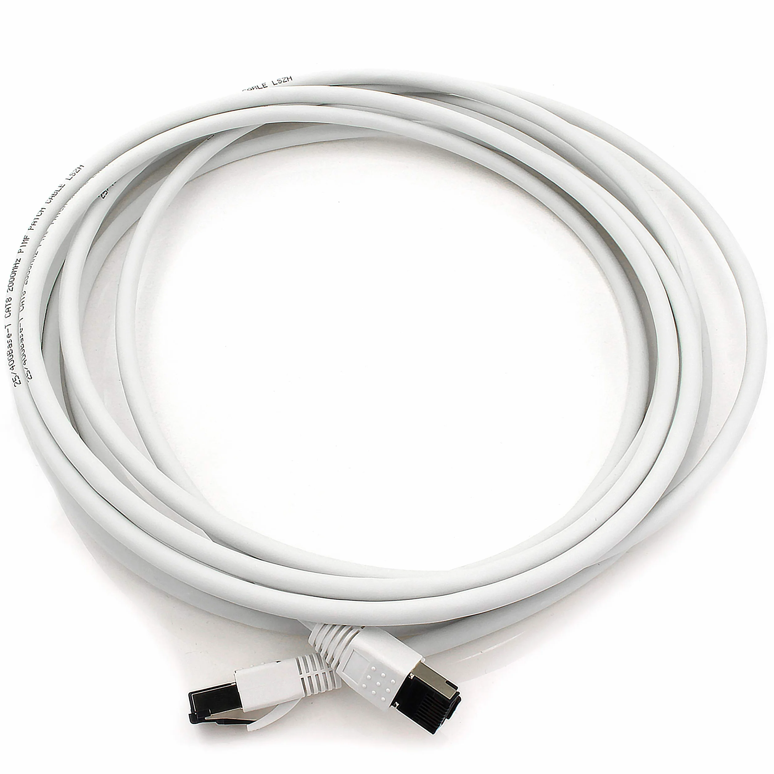 Câble réseau Cat 8 0,5 m blanc lot de 5 Ethernet 2000 MHz 40 Gbit s 40GBase-T PoE+ LSZH
