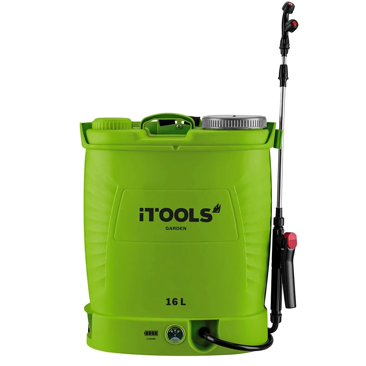 Pulvérisateur de Jardin Electrique à Batterie 16L 8Ah Pression 6 Bar Lance Télescopique en INOX + Accessoires de Pulvérisation