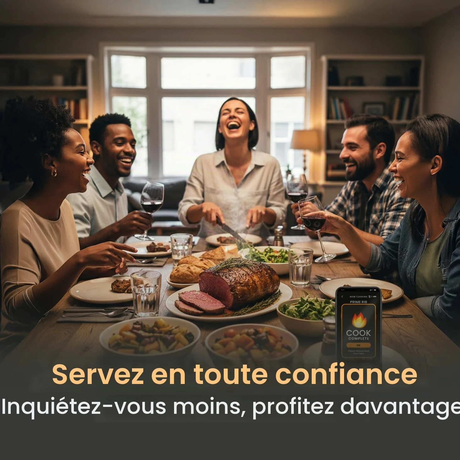 MeatStick V – Thermomètre à Viande Sans Fil, Jusqu’à 650 °C, 6 Capteurs de Température, WiFi à Portée Illimitée, Idéal pour Barbecue, Fumoir, Four et Friteuse à Air