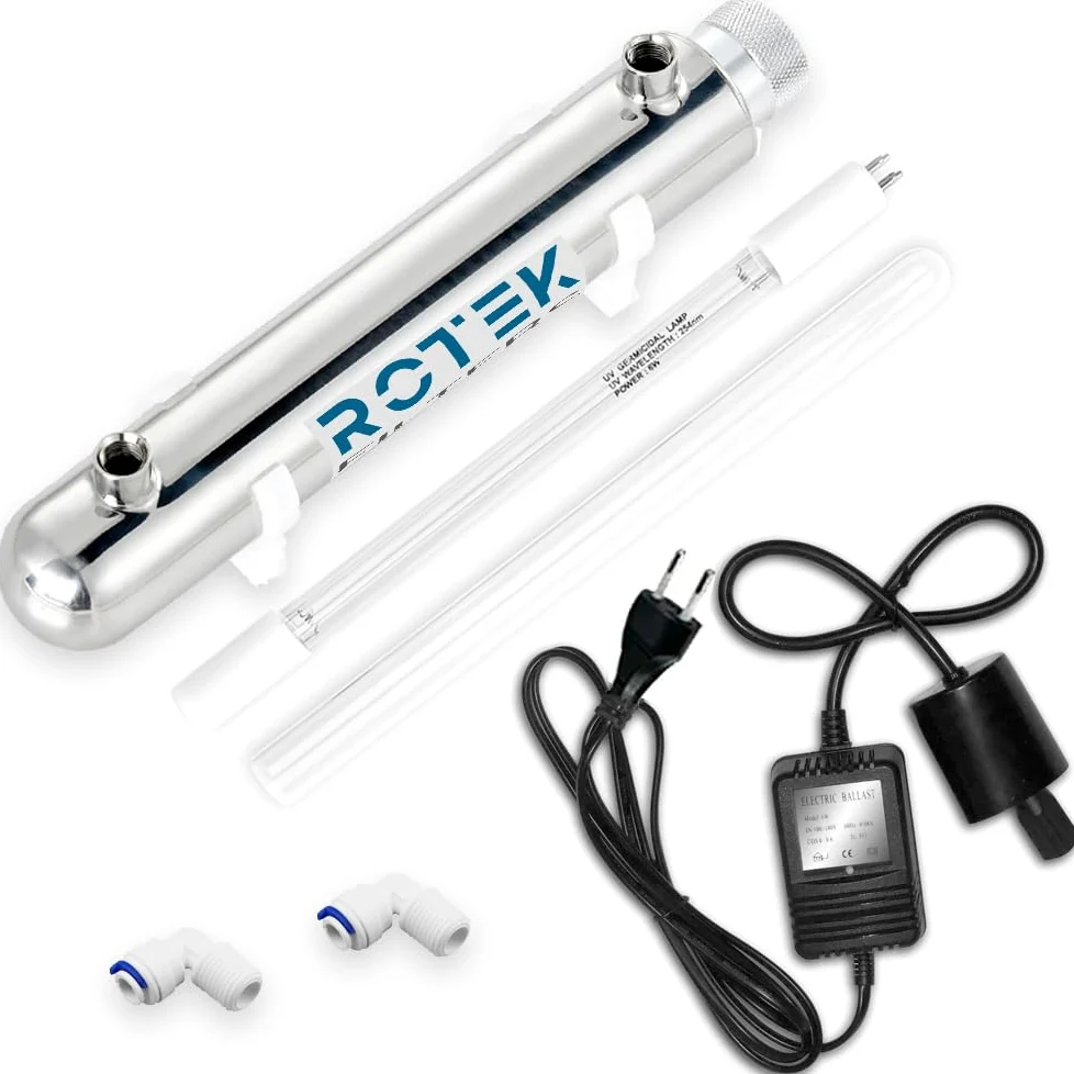 1 GPM 12W stérilisateur UV Ultraviolet désinfection de l'eau en Acier Inoxydable 304 ROTEK