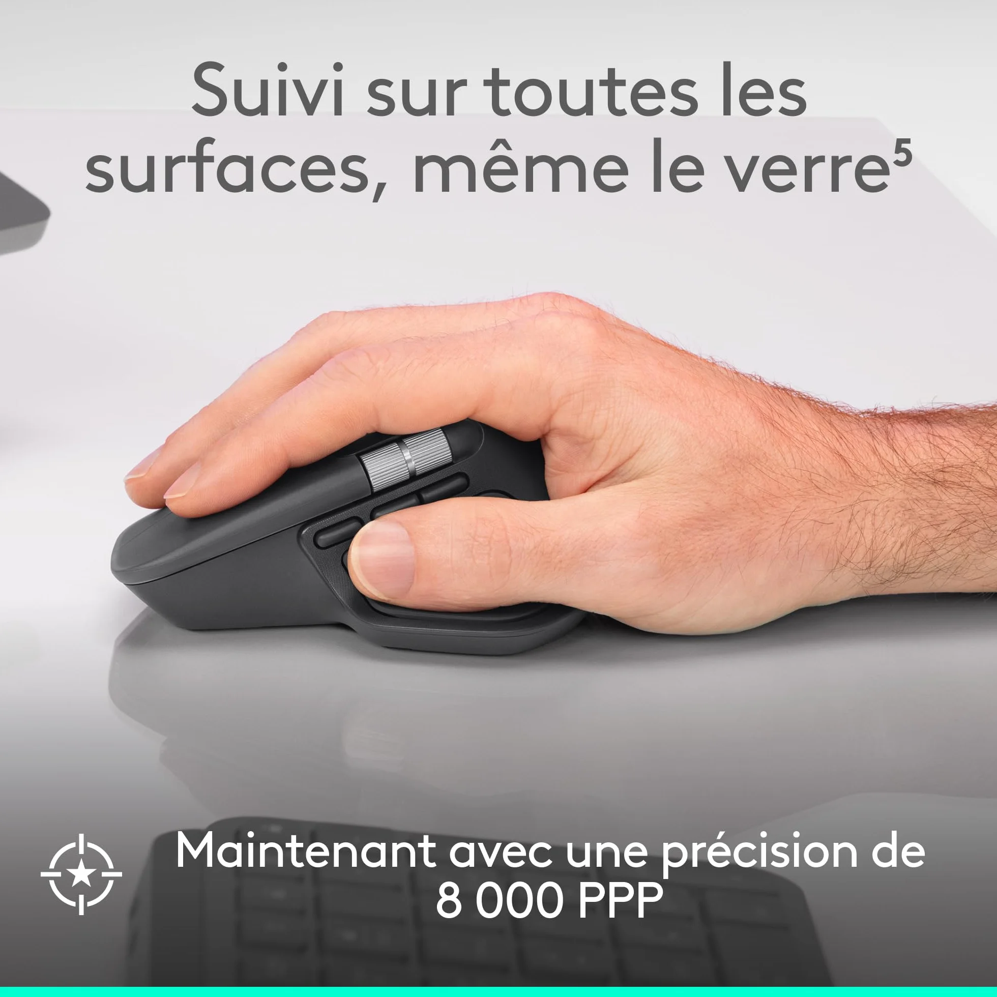 Logitech MX Master 4 Souris sans Fil Ergonomique avec Retour haptique Charge USB-C Bluetooth Graphite