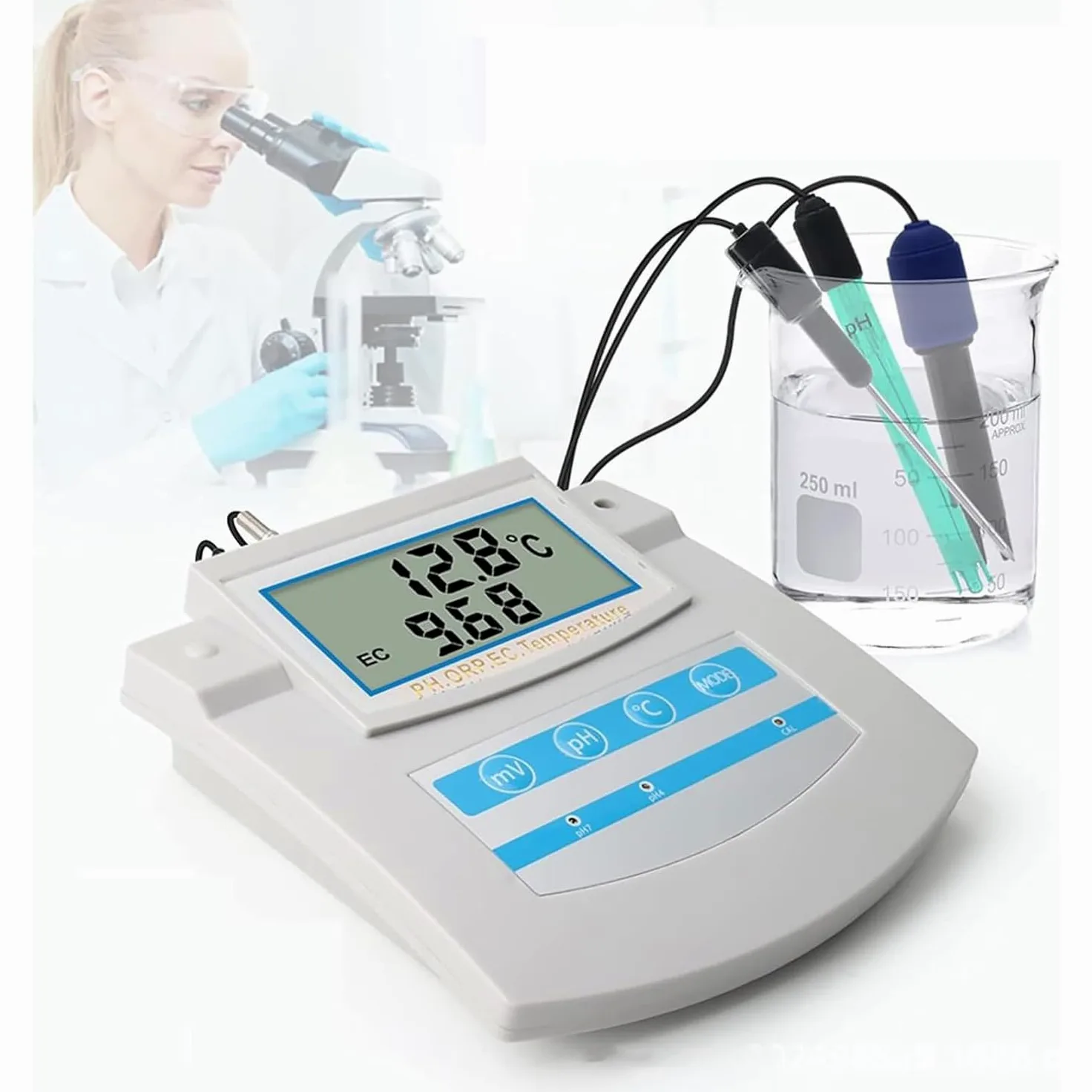 PH-mètre numérique pour laboratoire et aquarium, écran LCD, mesure 6 en 1 avec compensation de température et fonction TDS/EC/CF